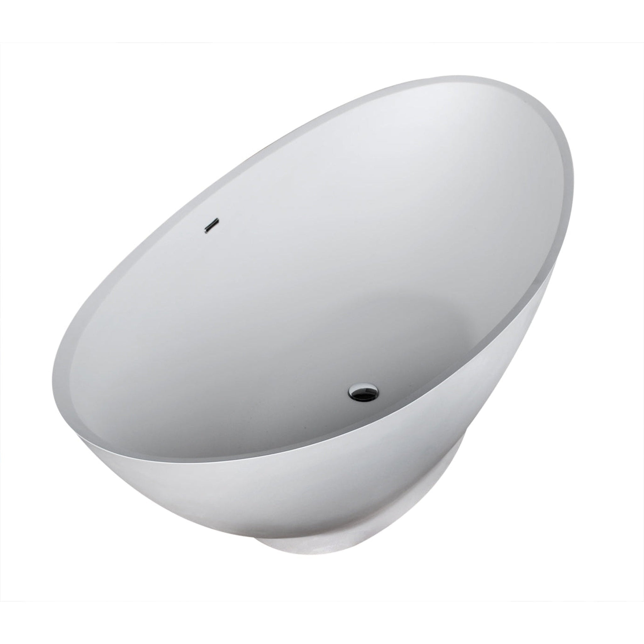 ANZZI, ANZZI Ala Series 74" x 34" Matte White Freestanding Bathtub With Built-In Overflow