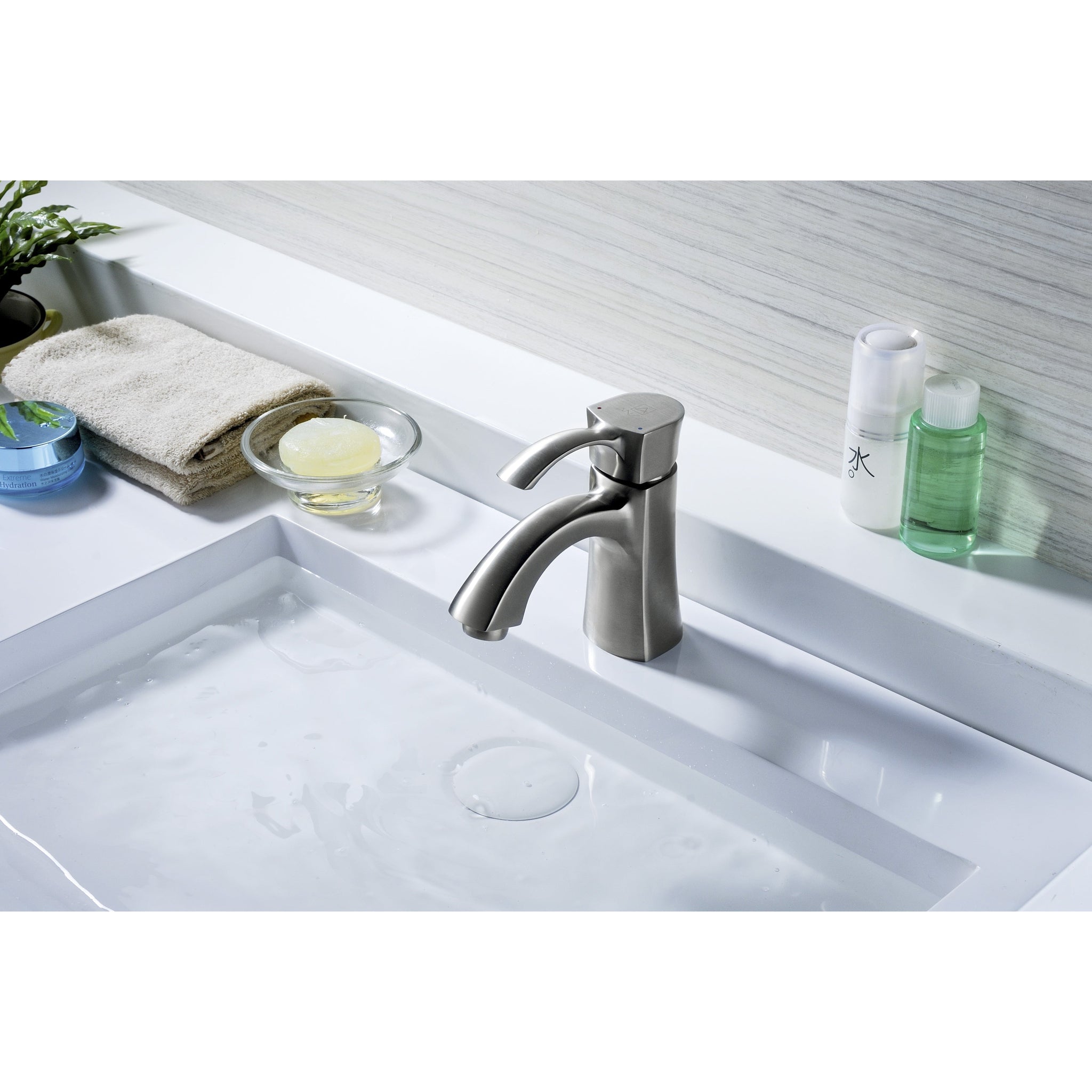 ANZZI, ANZZI Alto Series 3" Single Hole Brushed Nickel Mid-Arc Bathroom Sink Faucet