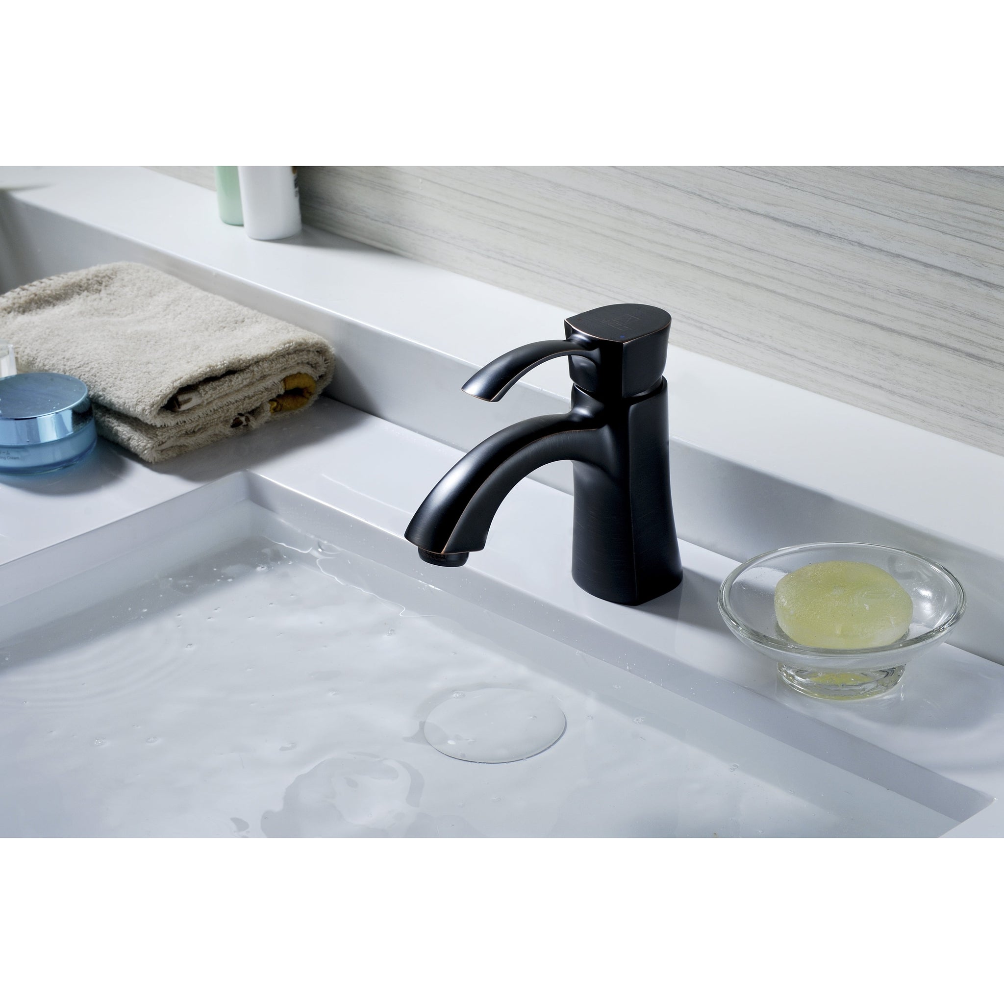 ANZZI, ANZZI Alto Series 3" Single Hole Oil Rubbed Bronze Mid-Arc Bathroom Sink Faucet