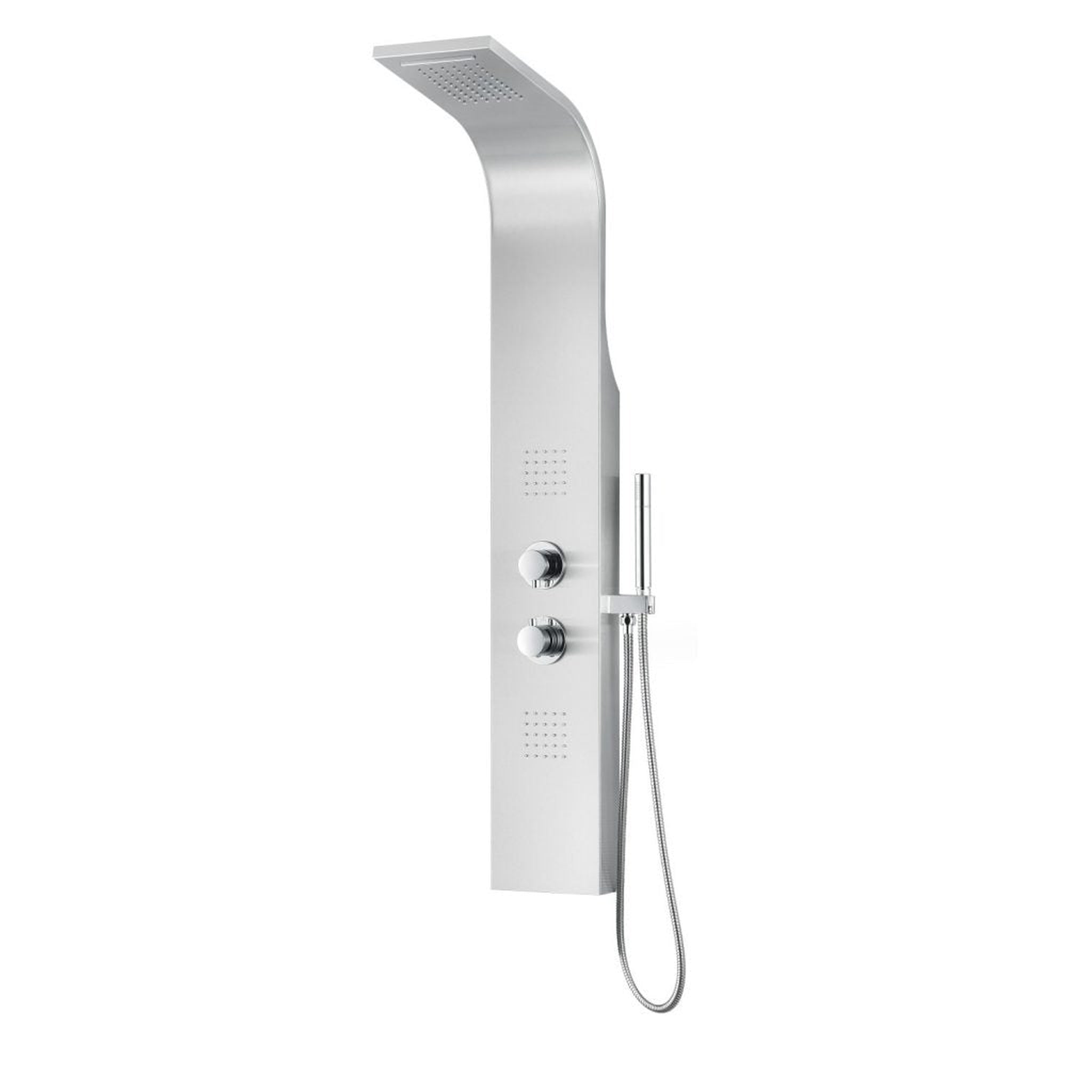 ANZZI, ANZZI Anchorage Series 51" Brushed Stainless Steel 2-Jetted Full Body Shower Panel With Heavy Rain Shower Head and Euro-Grip Hand Sprayer