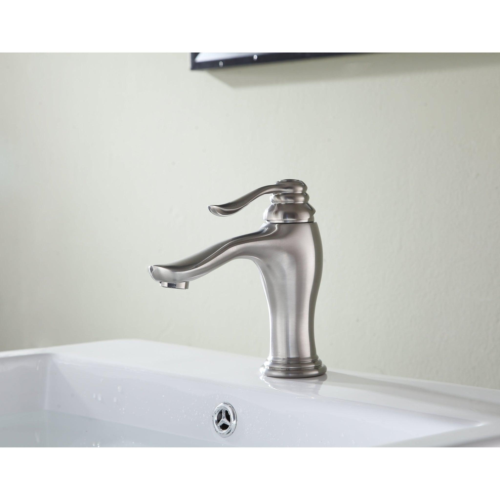 ANZZI, ANZZI Anfore Series 3" Single Hole Brushed Nickel Bathroom Sink Faucet