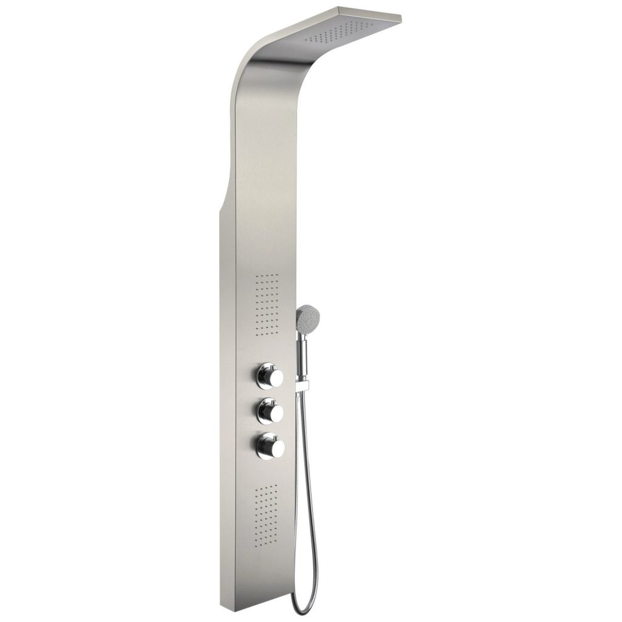 ANZZI, ANZZI Arc Series 64" Brushed Stainless Steel 2-Jetted Full Body Shower Panel With Heavy Rain Shower Head and Euro-Grip Hand Sprayer