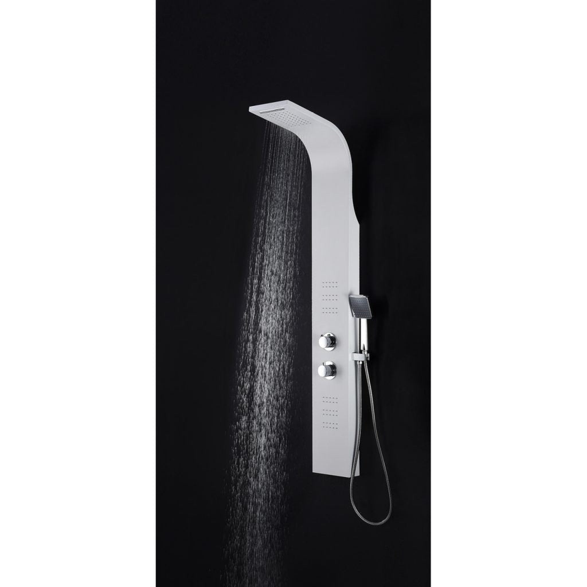 ANZZI, ANZZI Arena Series 60" White 2-Jetted Full Body Shower Panel With Heavy Rain Shower Head and Euro-Grip Hand Sprayer