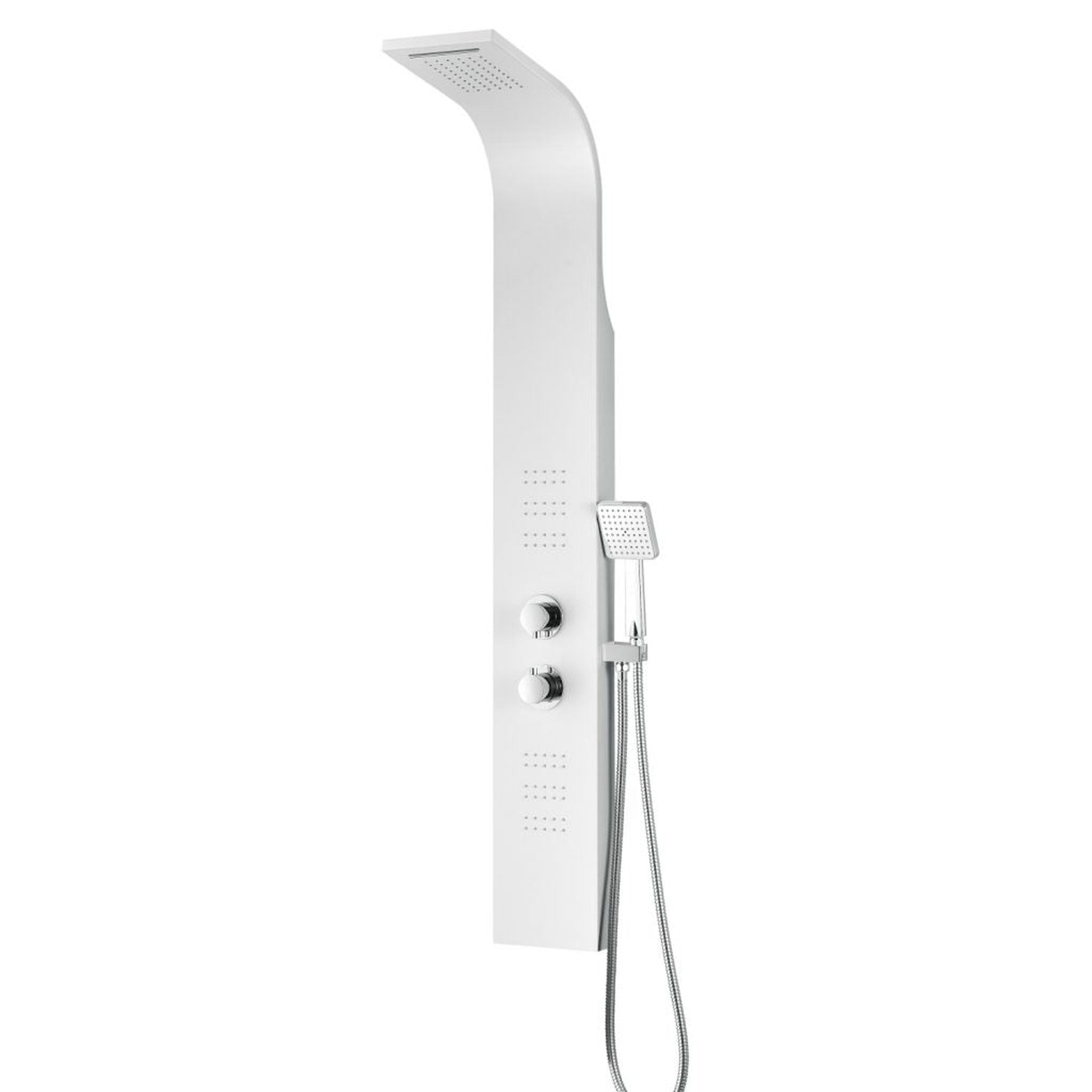 ANZZI, ANZZI Arena Series 60" White 2-Jetted Full Body Shower Panel With Heavy Rain Shower Head and Euro-Grip Hand Sprayer