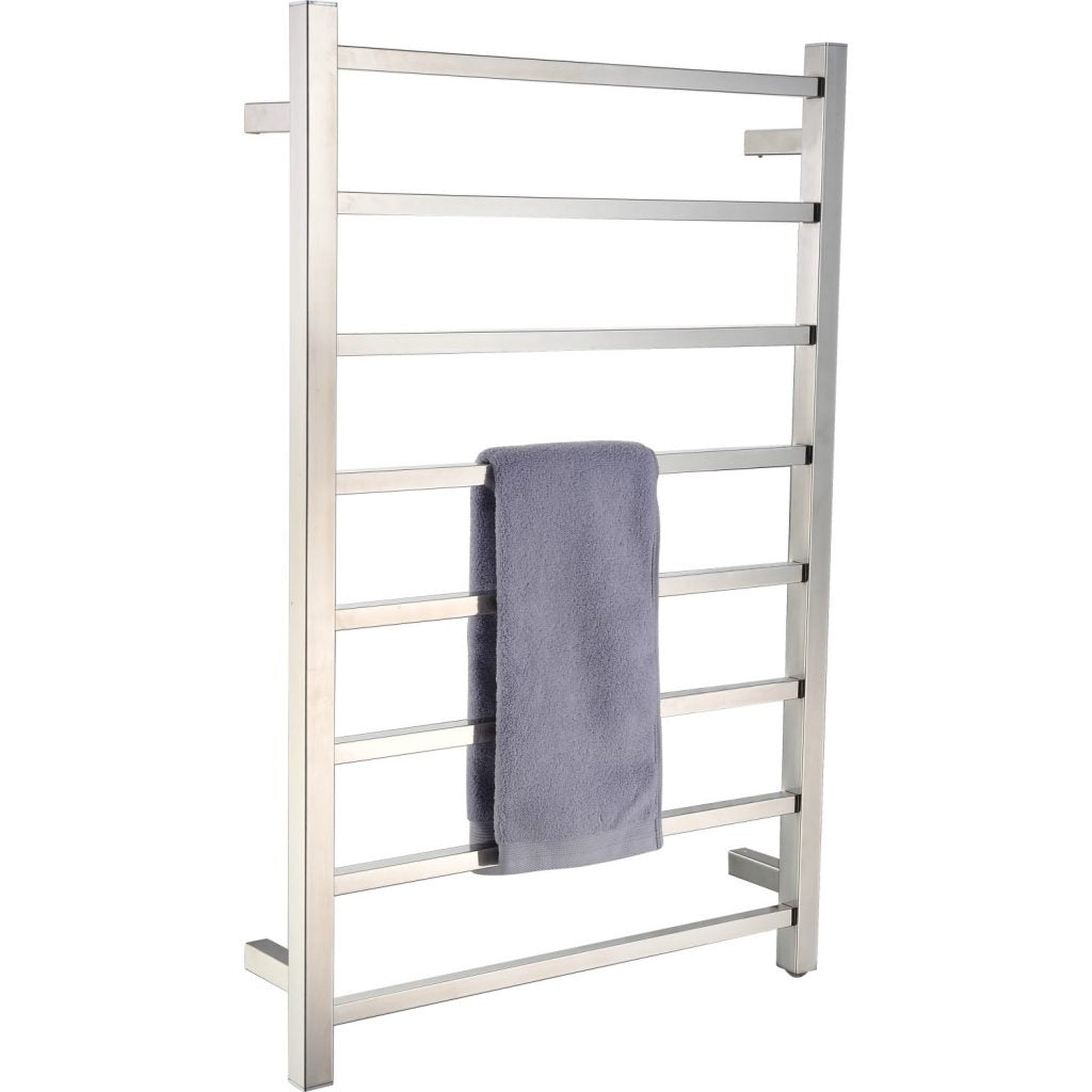 ANZZI, ANZZI Bell Series 8-Bar Brushed Nickel Wall-Mounted Electric Towel Warmer Stainless Steel Rack