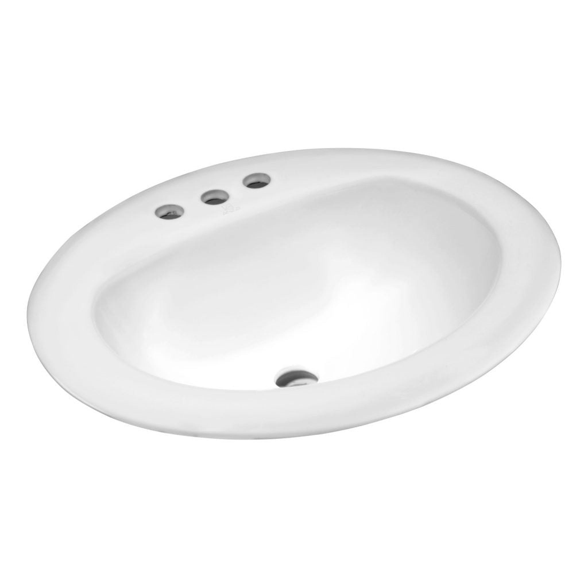 ANZZI, ANZZI Cadenza Series 21" x 18" Glossy White Three Faucet Holes Drop-In Sink With Built-in Overflow