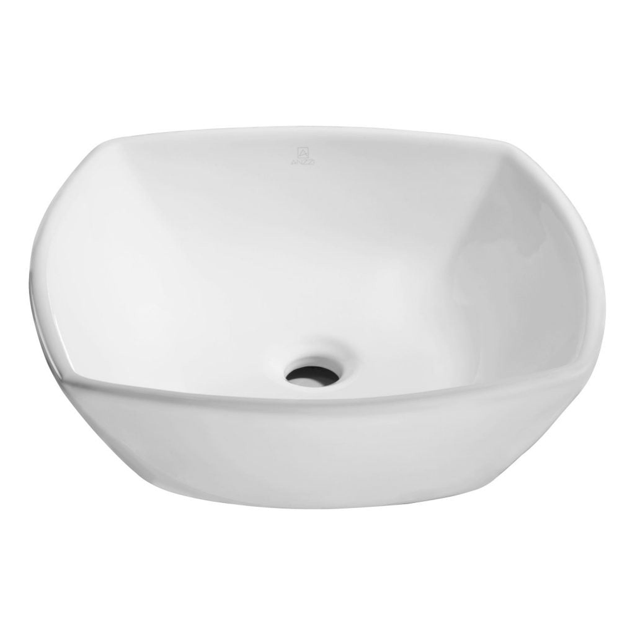 ANZZI, ANZZI Deux Series 17" x 17" Square Shape Glossy White Vessel Sink