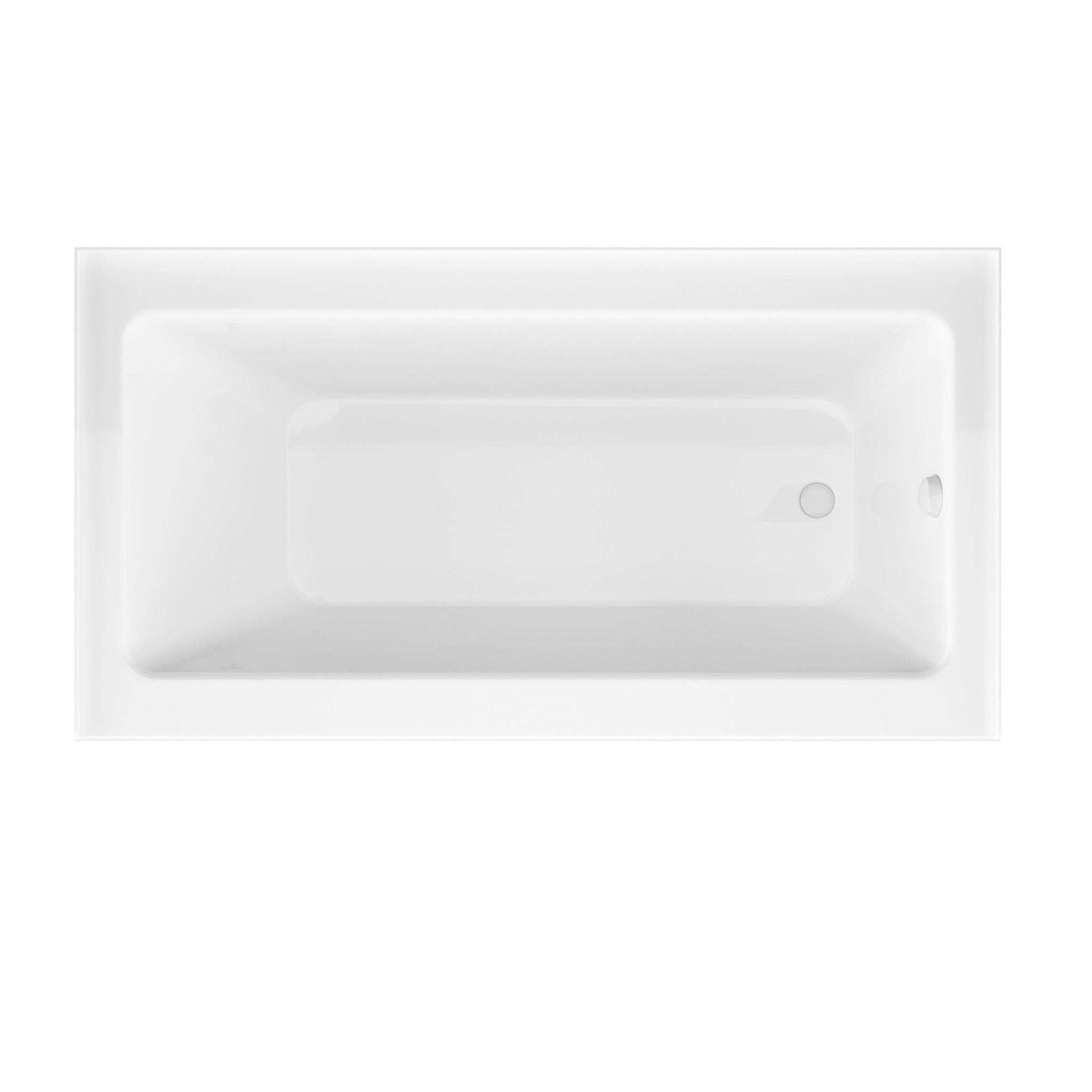 ANZZI, ANZZI Grand Series White "60 x 32" Alcove Right Drain Rectangular Bathtub With Built-In Flange and Frameless Brushed Nickel Hinged Door