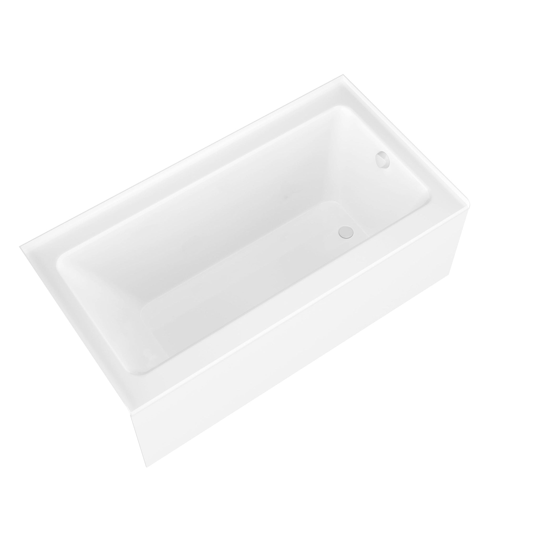 ANZZI, ANZZI Grand Series White "60 x 32" Alcove Right Drain Rectangular Bathtub With Built-In Flange and Frameless Brushed Nickel Hinged Door