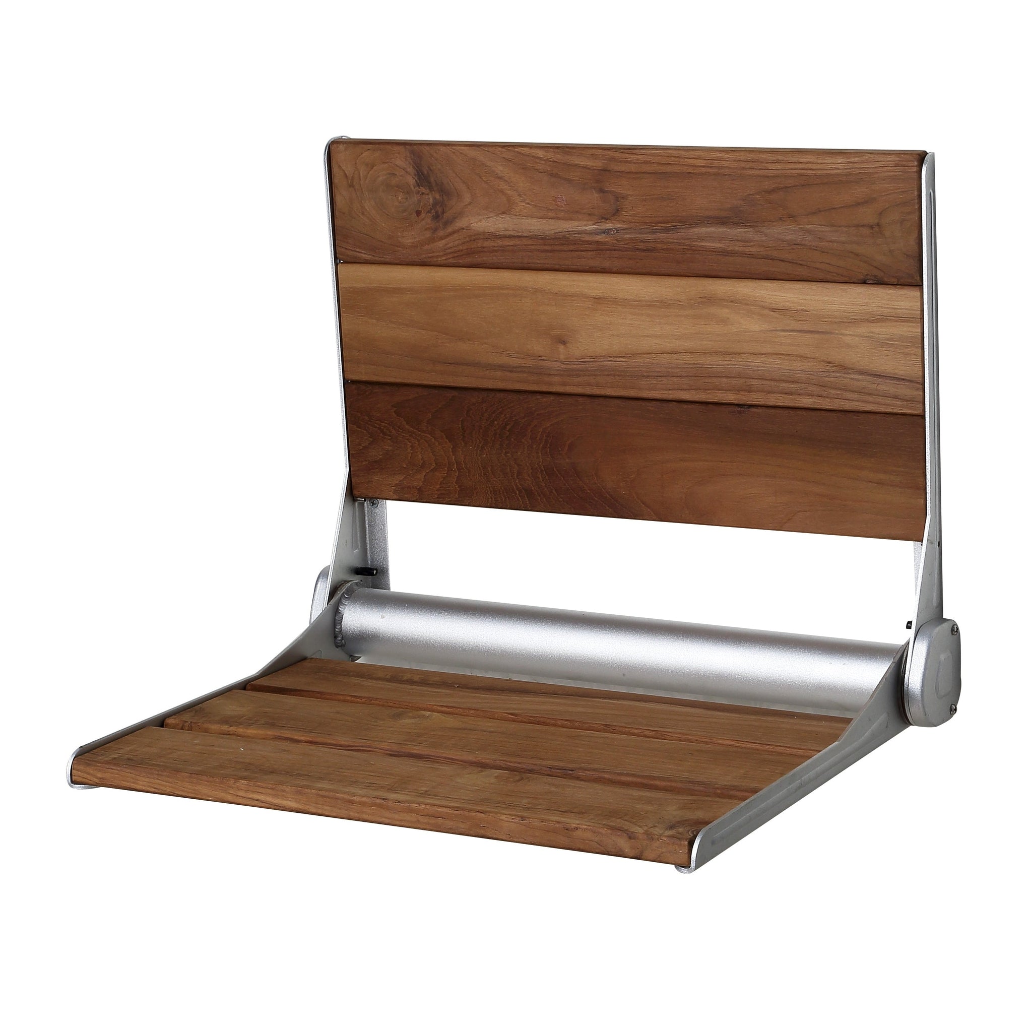 ANZZI, ANZZI Isle Series 15" x 19" Foldable Teak Wood Wall-Mounted Shower Bench