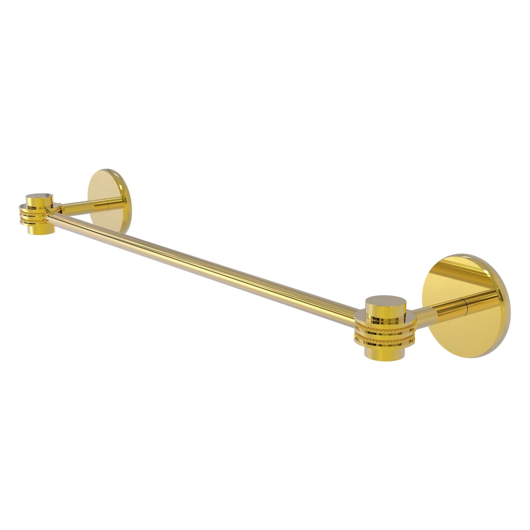 Allied Brass, Allied Brass Satellite Orbit One 18" x 20.5" Polished Brass Solid Brass Towel Bar With Dotted Accents