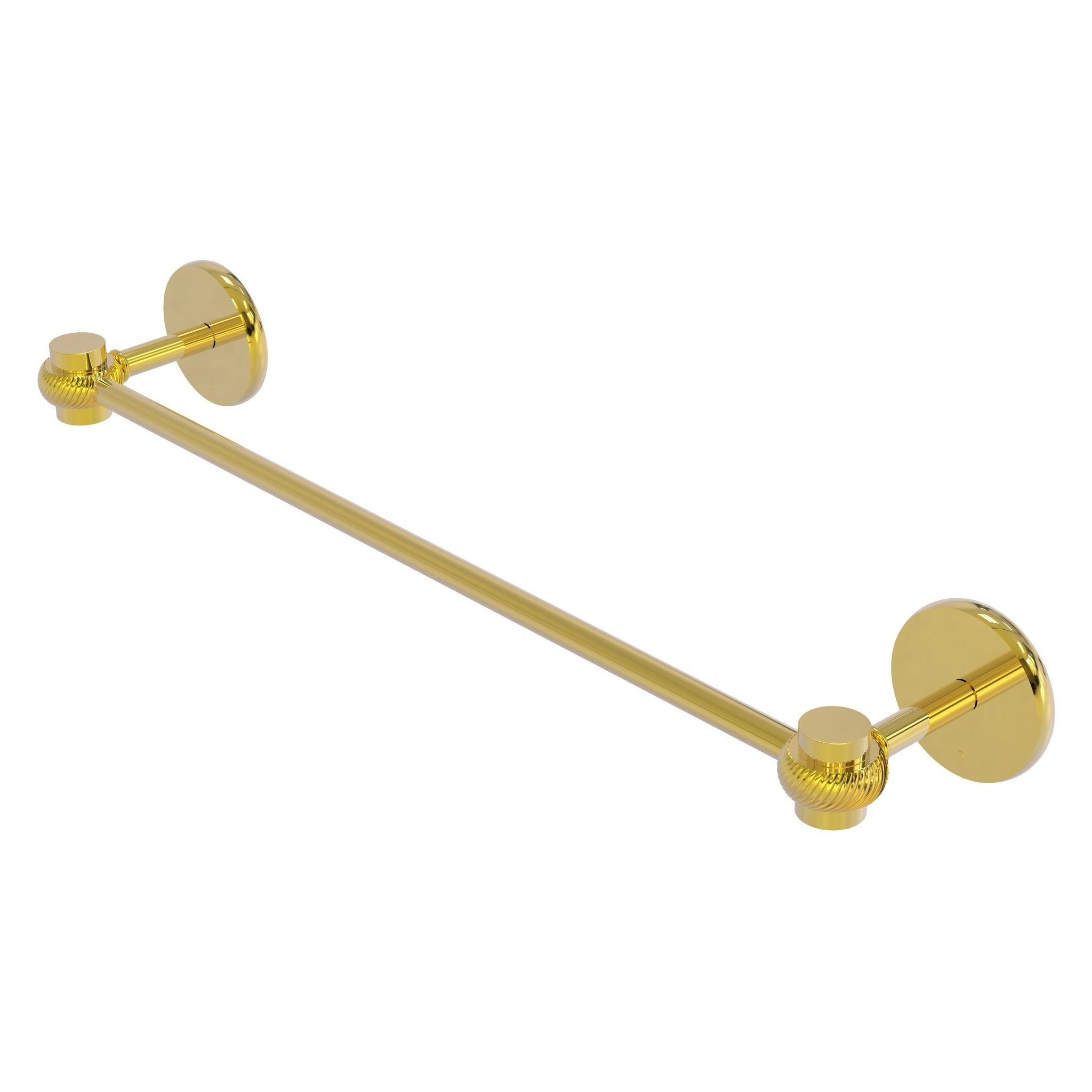 Allied Brass, Allied Brass Satellite Orbit One 18" x 20.5" Polished Brass Solid Brass Towel Bar With Twist Accents