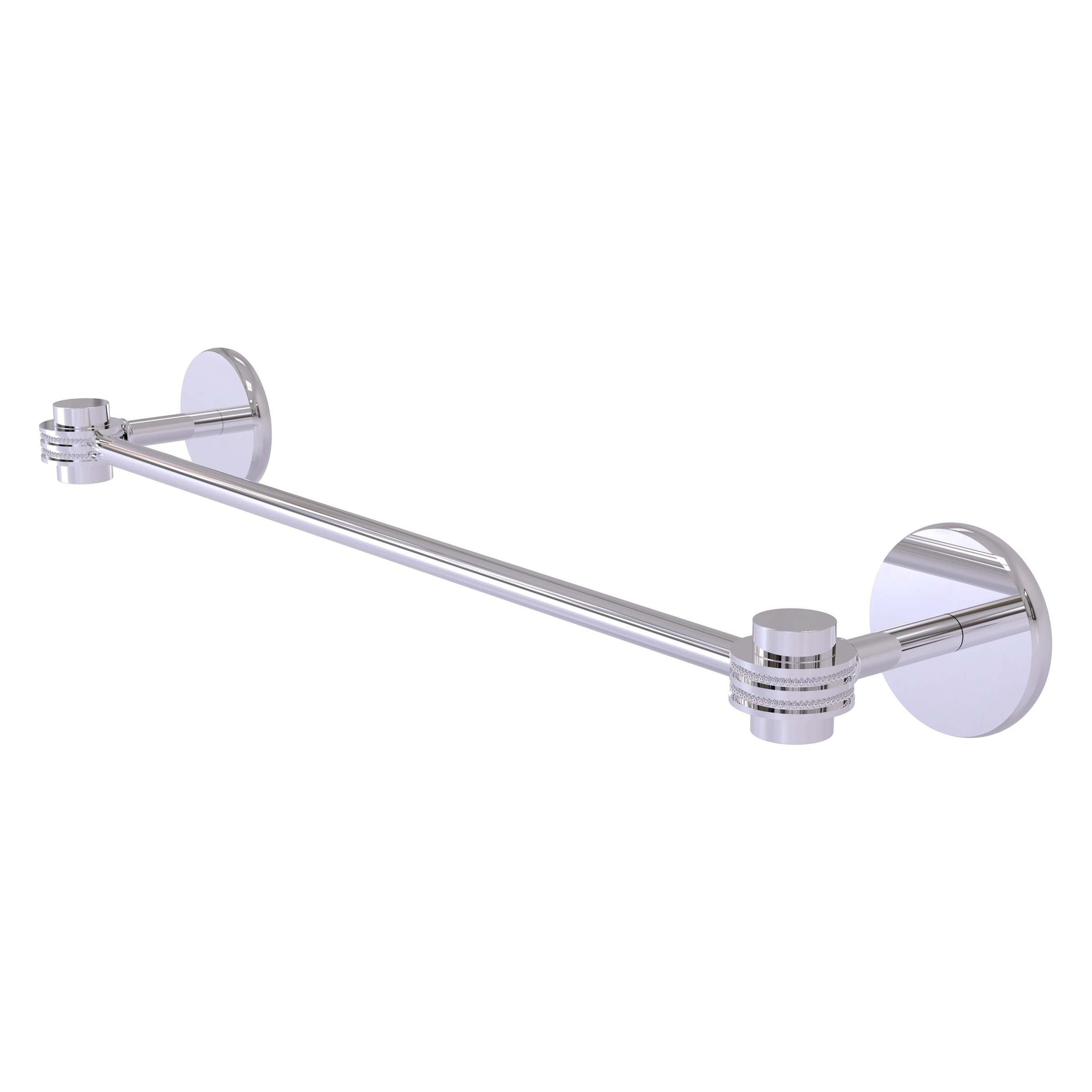 Allied Brass, Allied Brass Satellite Orbit One 18" x 20.5" Polished Chrome Solid Brass Towel Bar With Dotted Accents