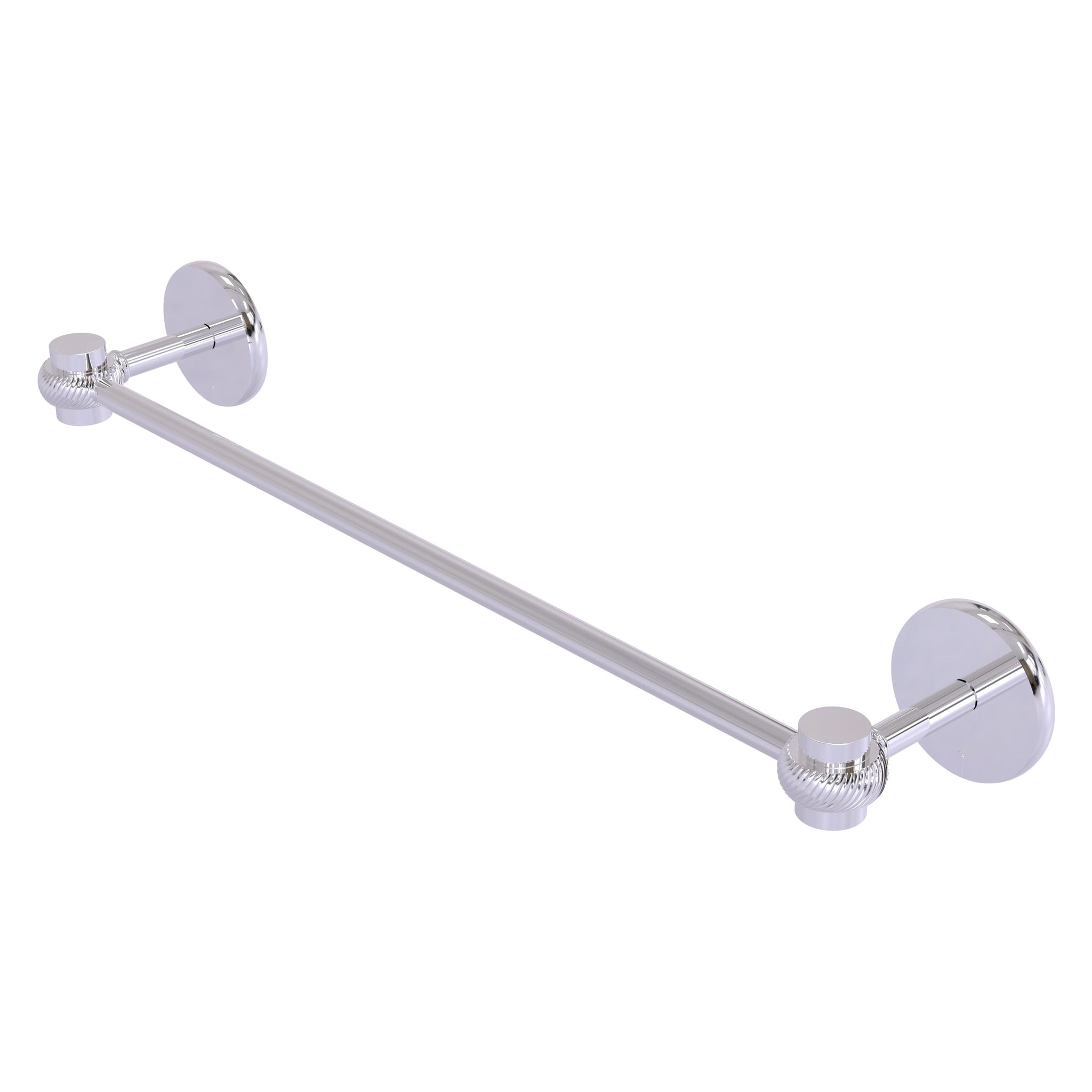 Allied Brass, Allied Brass Satellite Orbit One 18" x 20.5" Polished Chrome Solid Brass Towel Bar With Twist Accents