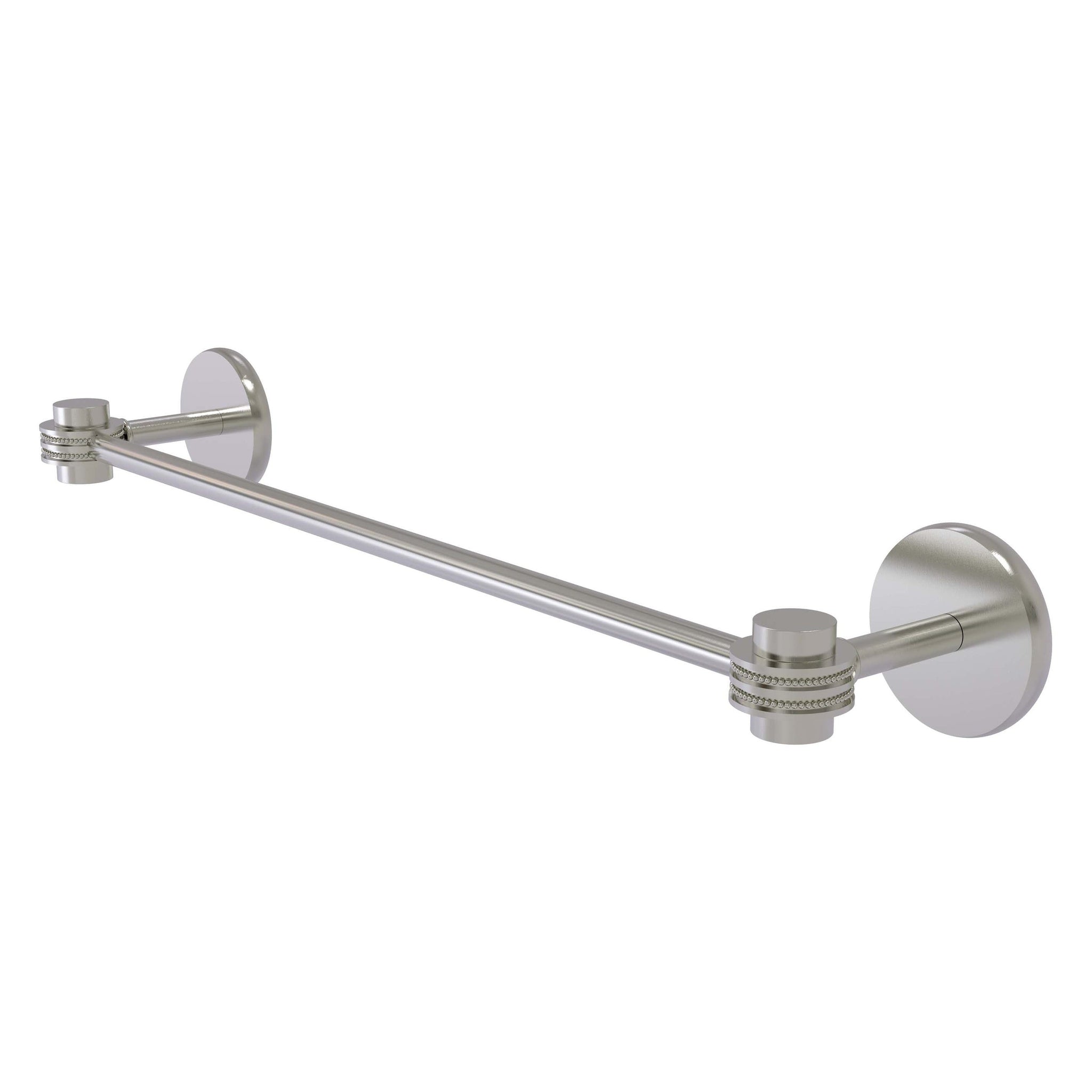 Allied Brass, Allied Brass Satellite Orbit One 18" x 20.5" Polished Nickel Solid Brass Towel Bar With Dotted Accents