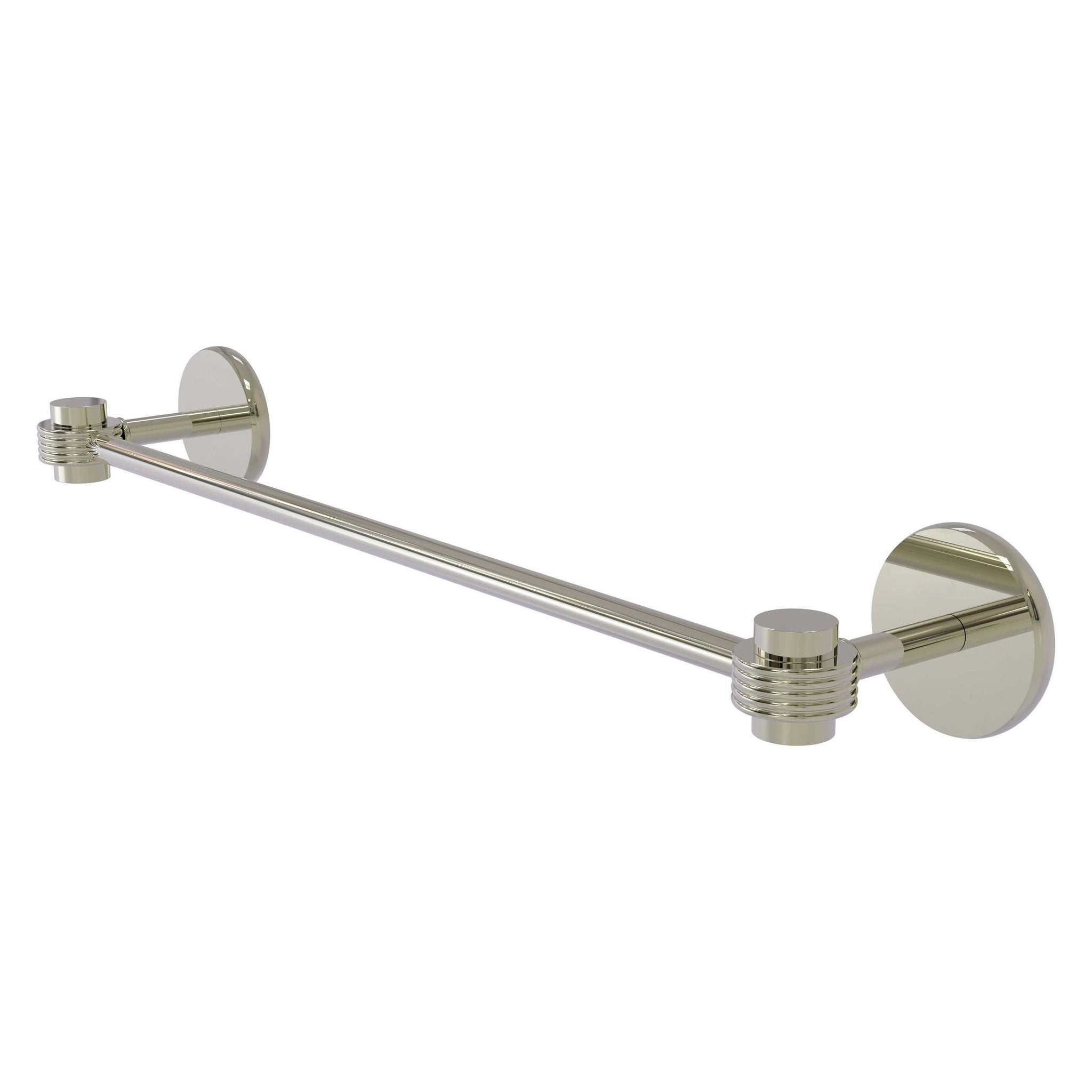 Allied Brass, Allied Brass Satellite Orbit One 18" x 20.5" Polished Nickel Solid Brass Towel Bar With Grooved Accents