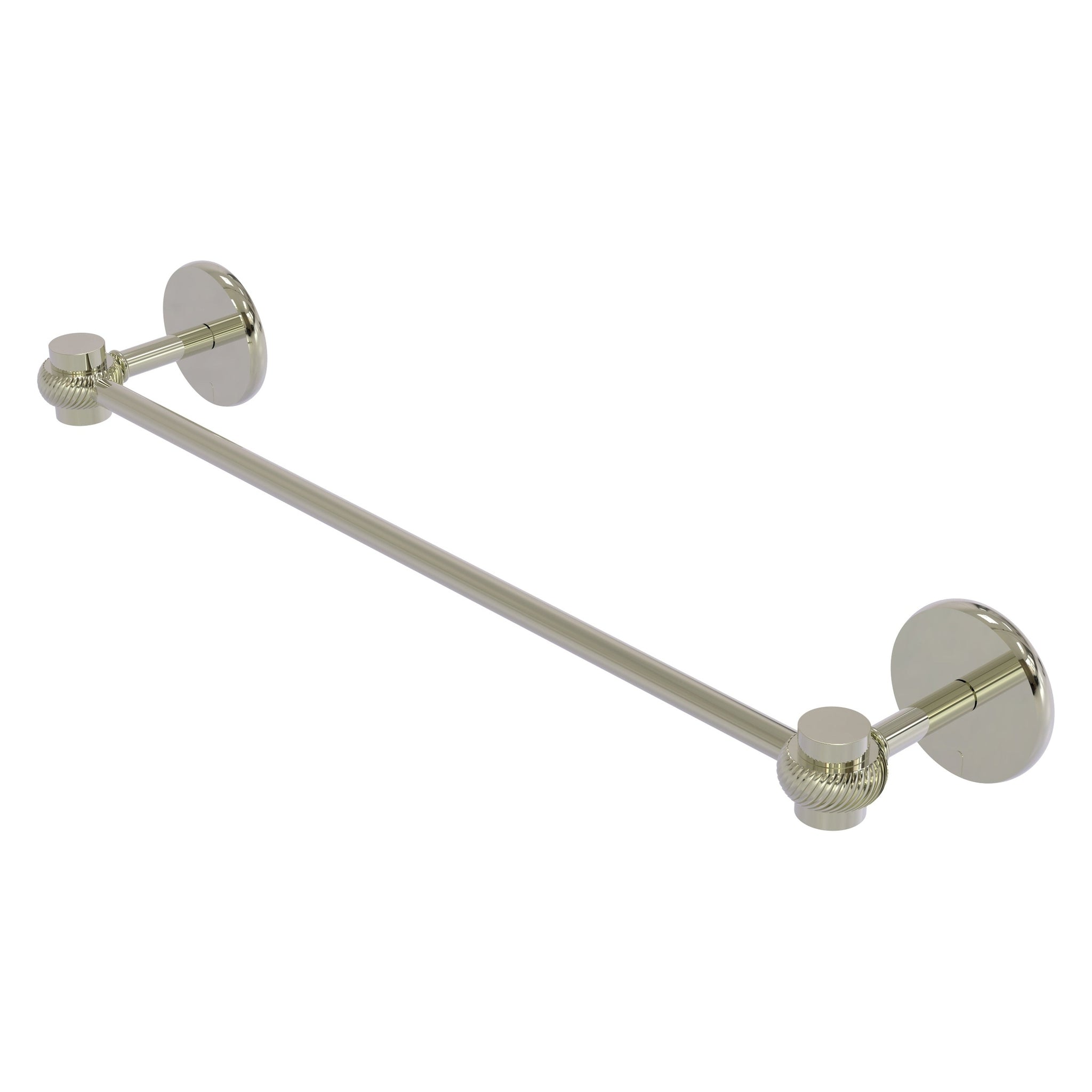 Allied Brass, Allied Brass Satellite Orbit One 18" x 20.5" Polished Nickel Solid Brass Towel Bar With Twist Accents