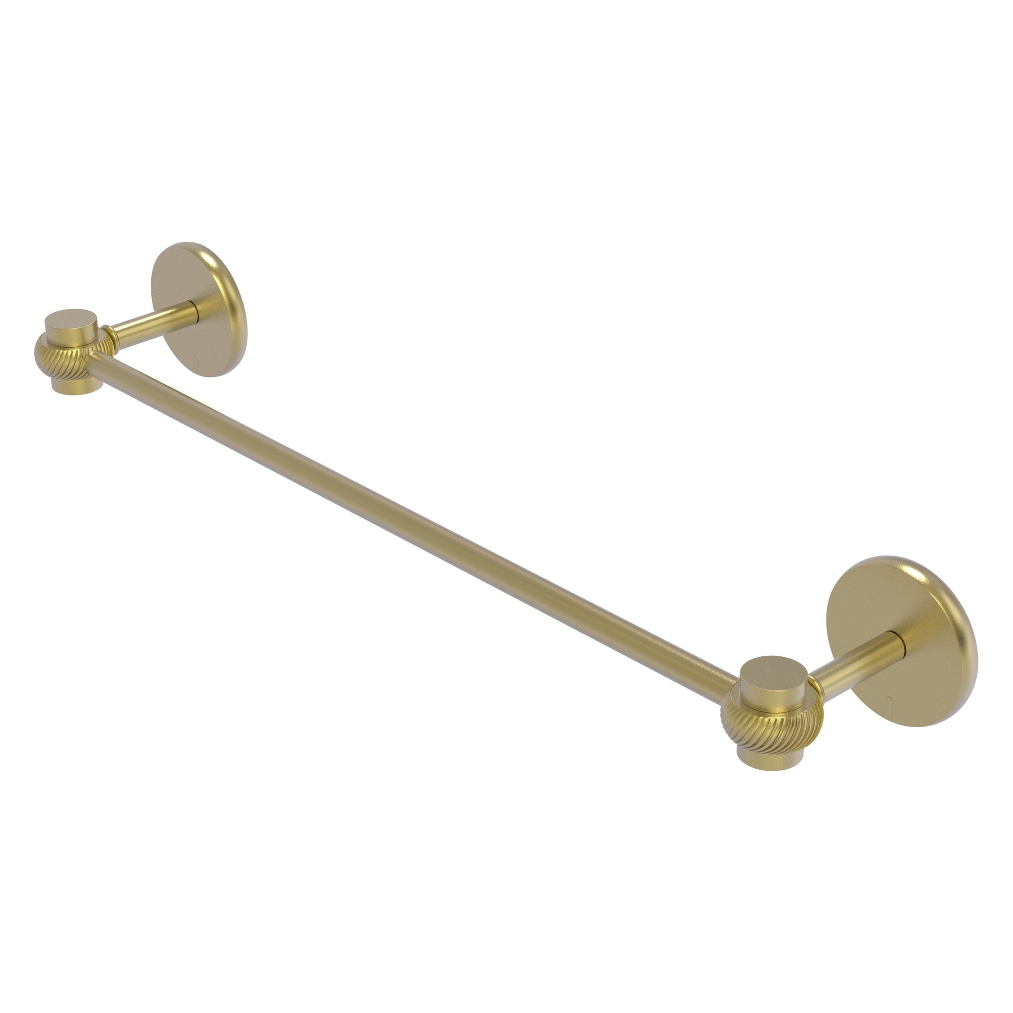 Allied Brass, Allied Brass Satellite Orbit One 18" x 20.5" Satin Brass Solid Brass Towel Bar With Twist Accents