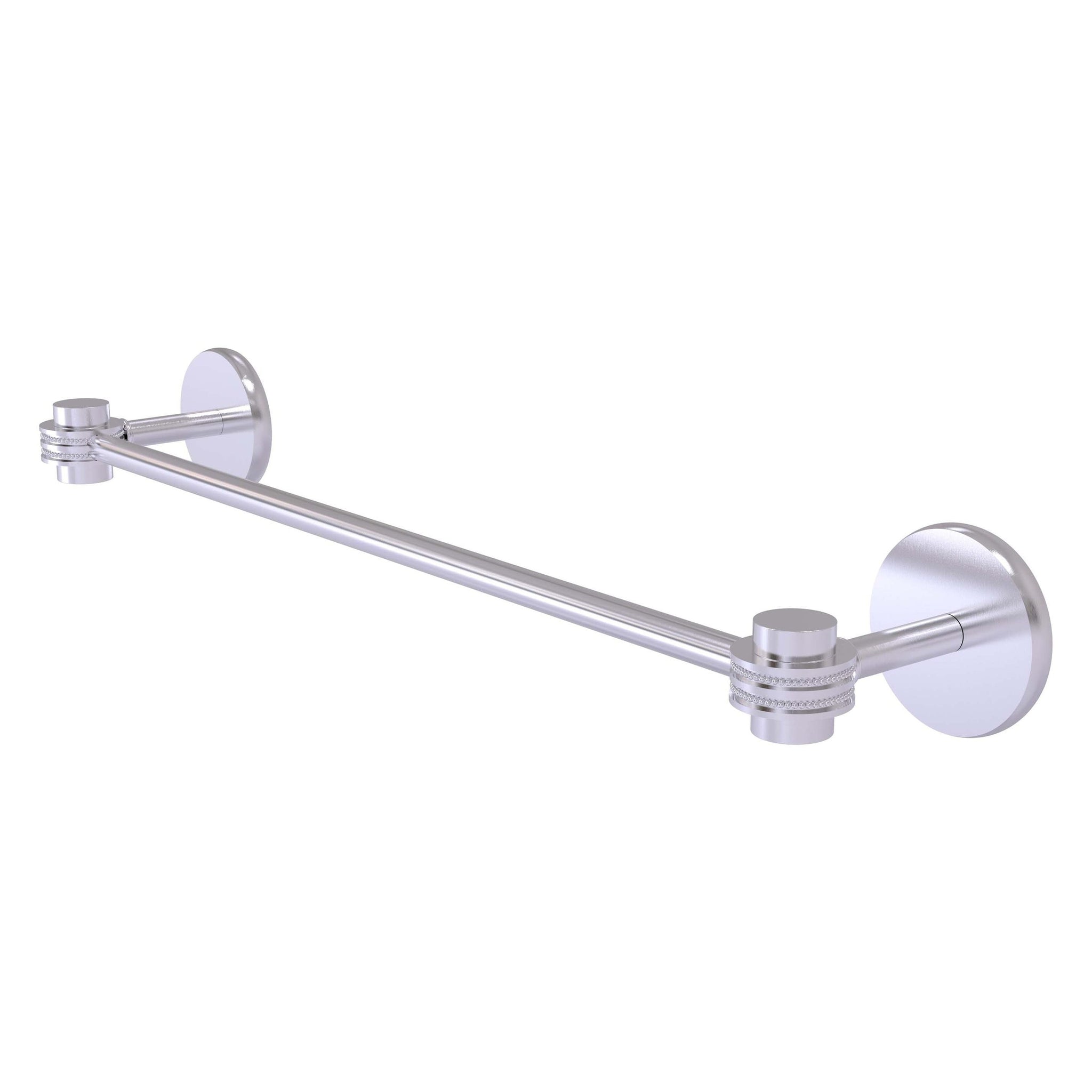 Allied Brass, Allied Brass Satellite Orbit One 18" x 20.5" Satin Chrome Solid Brass Towel Bar With Dotted Accents