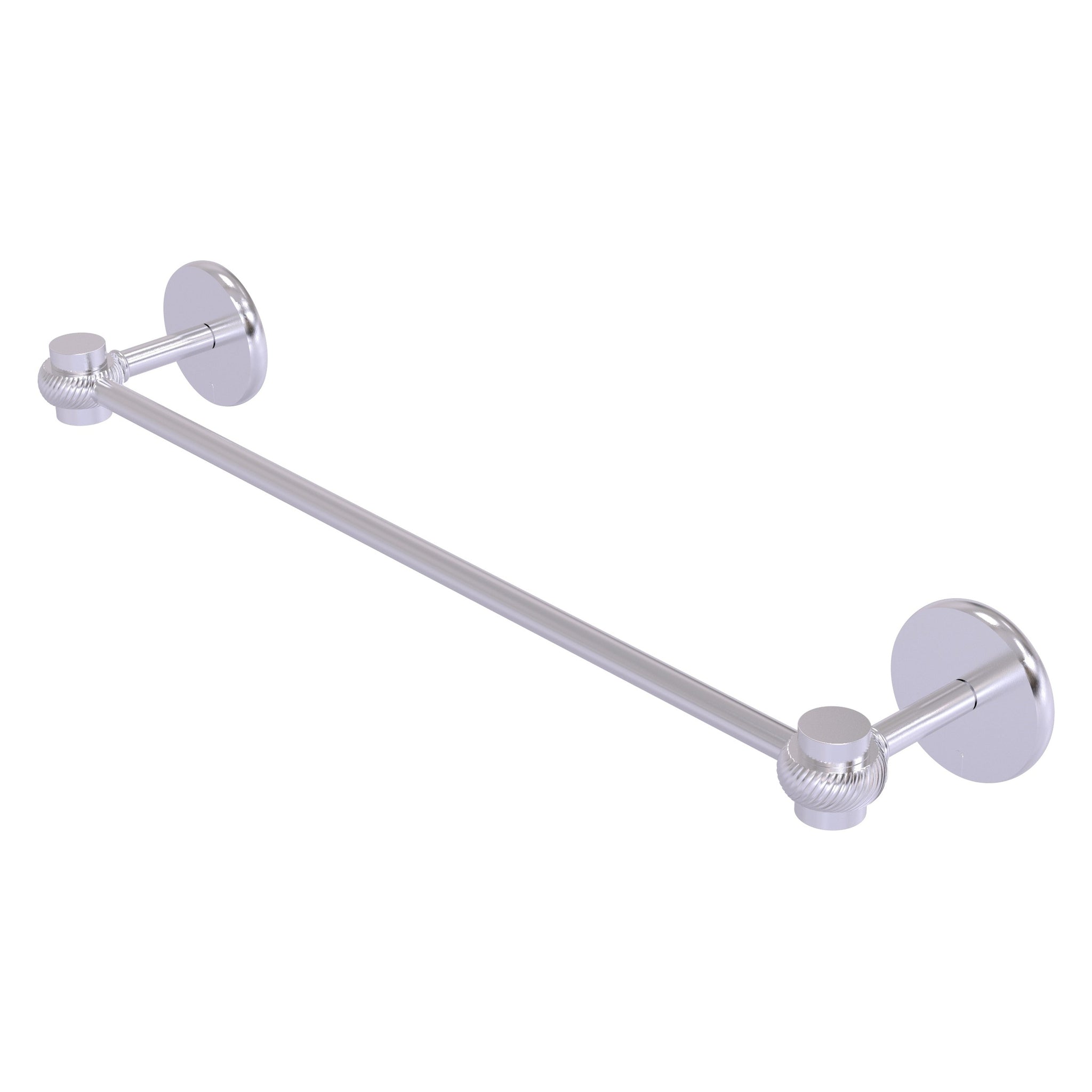 Allied Brass, Allied Brass Satellite Orbit One 18" x 20.5" Satin Chrome Solid Brass Towel Bar With Twist Accents