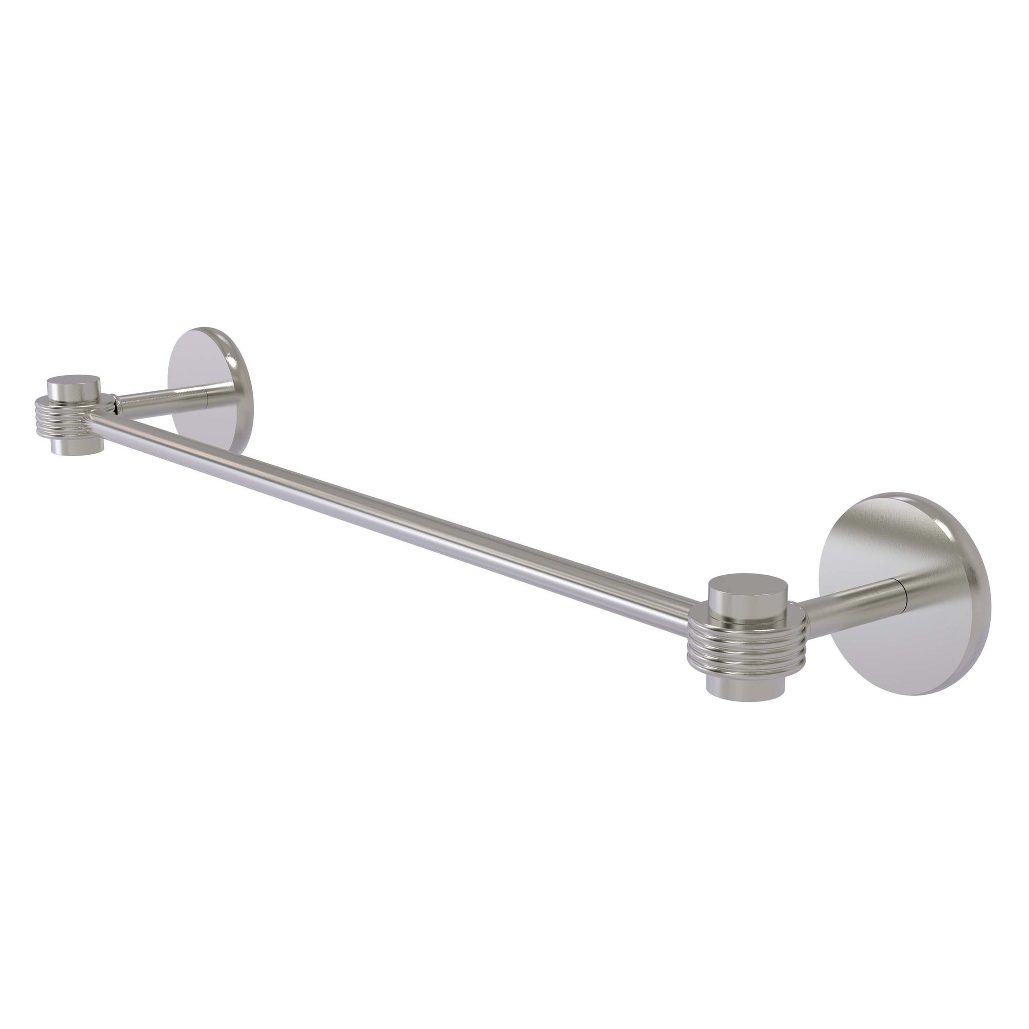 Allied Brass, Allied Brass Satellite Orbit One 18" x 20.5" Satin Nickel Solid Brass Towel Bar With Grooved Accents