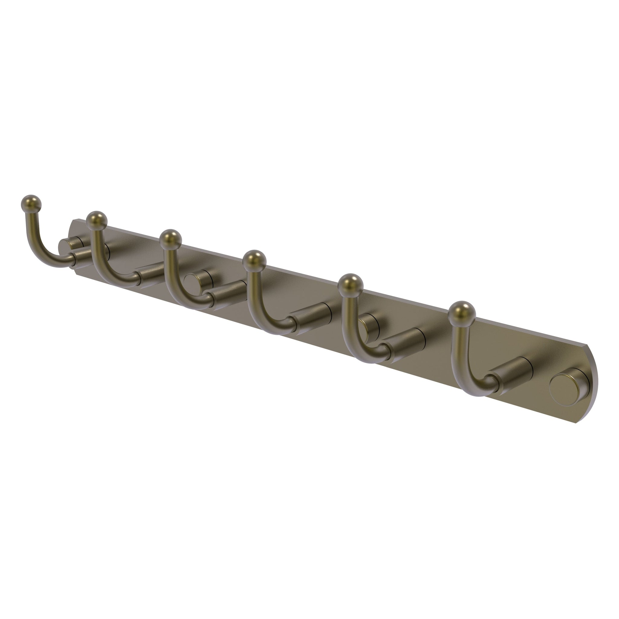 Allied Brass, Allied Brass Skyline 15.5" x 2.5" Antique Brass Solid Brass 6-Position Tie and Belt Rack