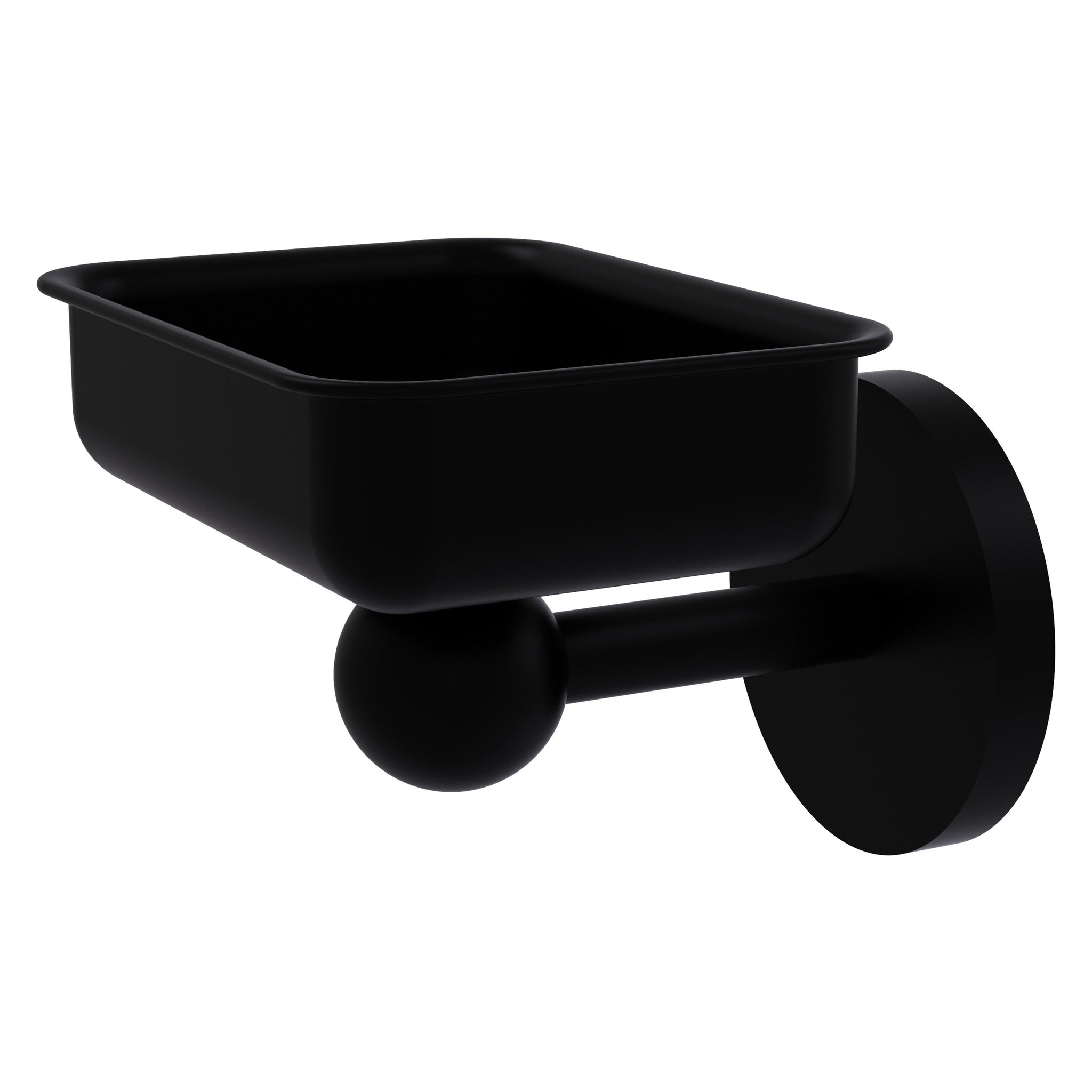 Allied Brass, Allied Brass Skyline 4.5" x 3.5" Matte Black Solid Brass Wall-Mounted Soap Dish