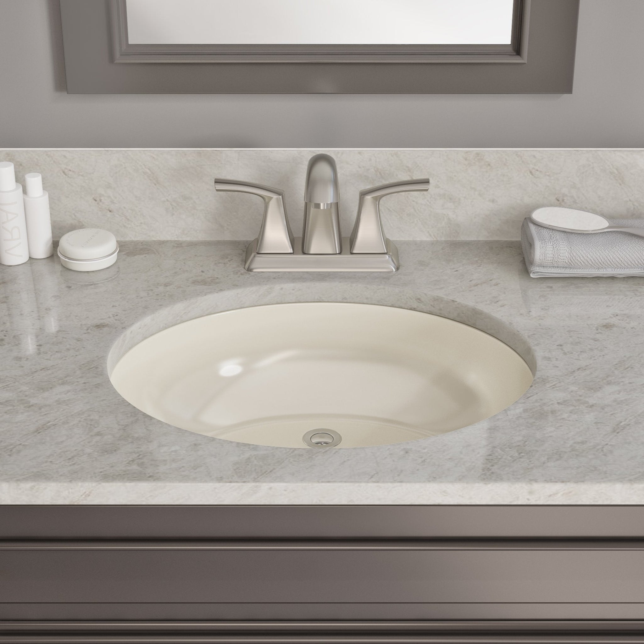 Allora USA, Allora USA 15.125" X 12.25" Vitreous China Biscuit Oval Porcelain Undermount Sink With Overflow