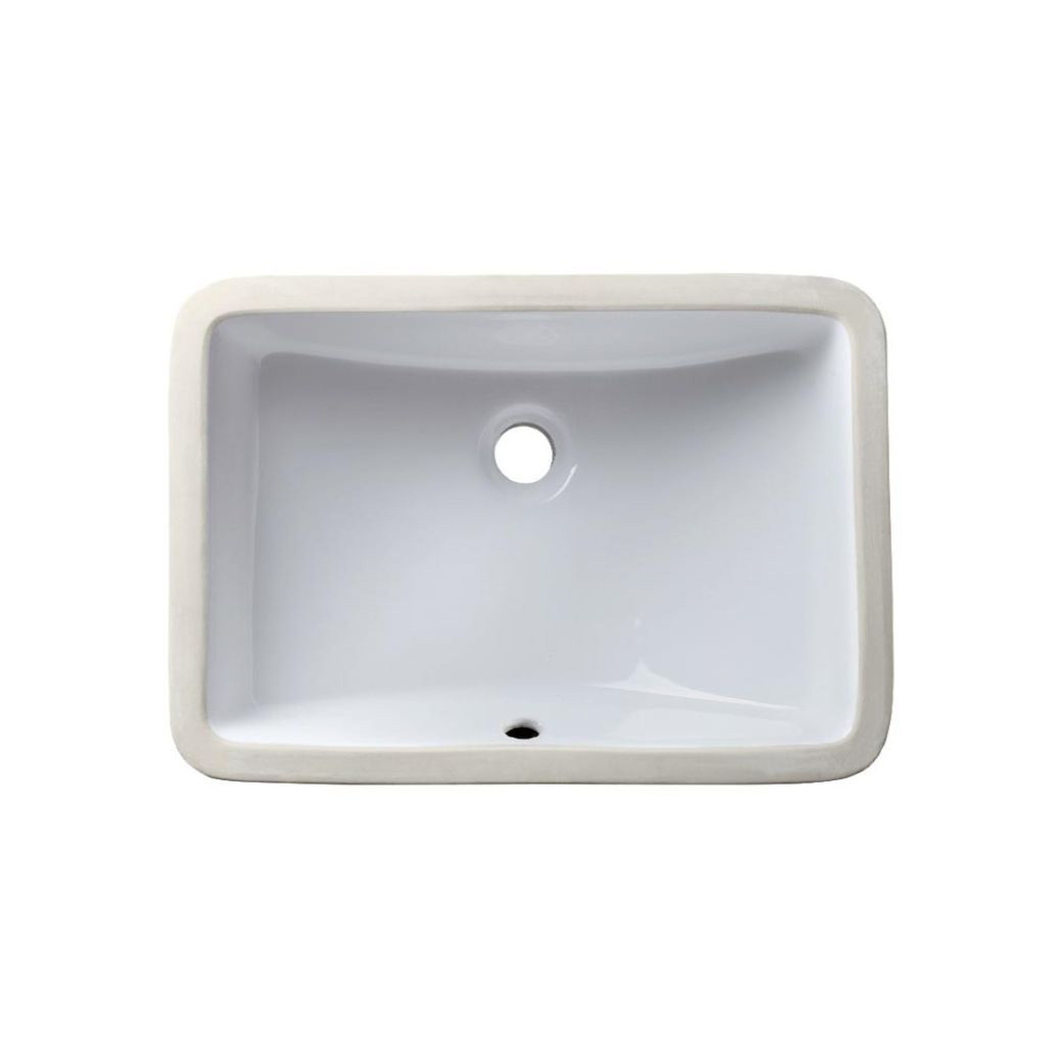 Allora USA, Allora USA 17.5" X 13.625" White Vitreous China Rectangular Undermount Sink With Overflow