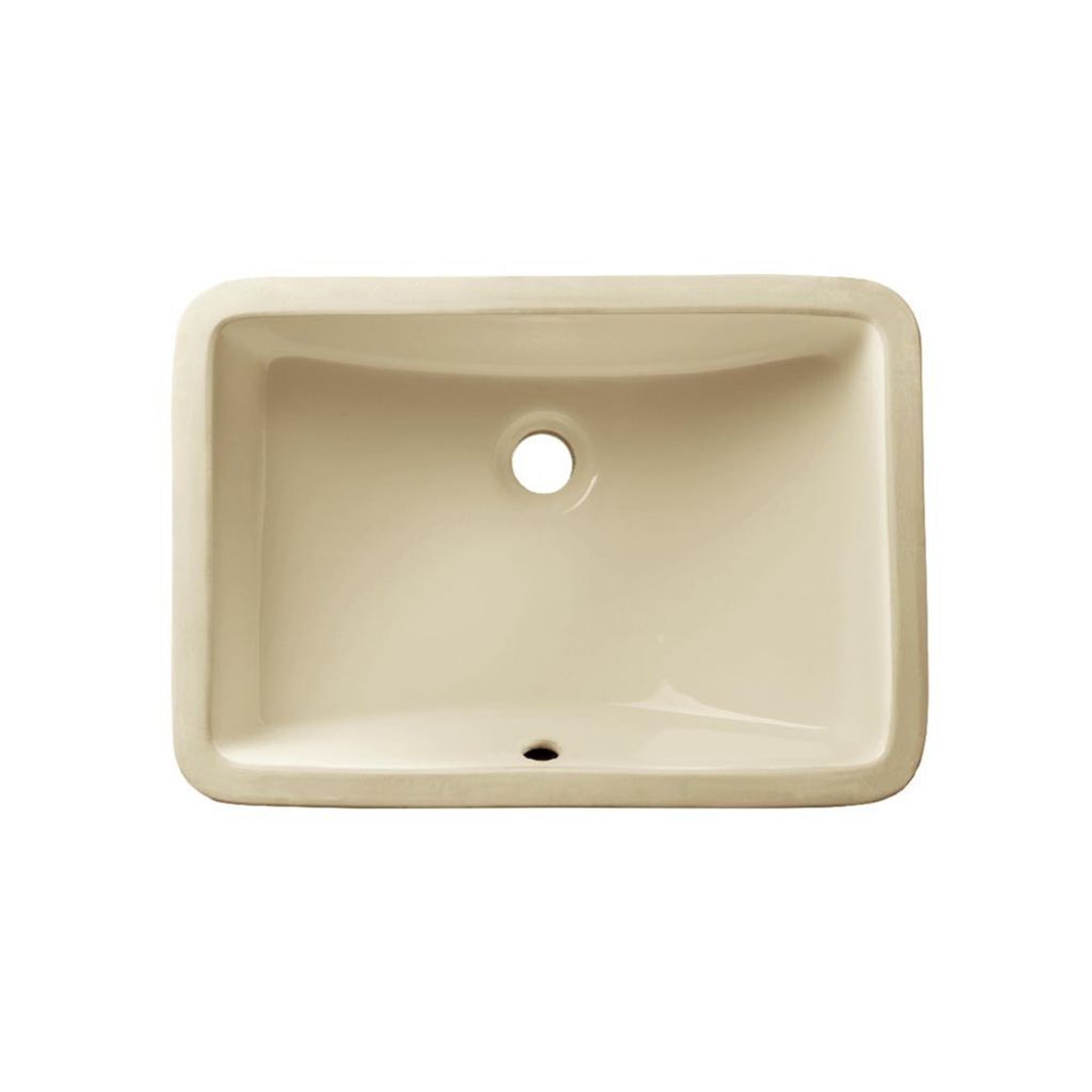 Allora USA, Allora USA 18" X 14" Biscuit Vitreous China Rectangular Porcelain Undermount Sink With Overflow