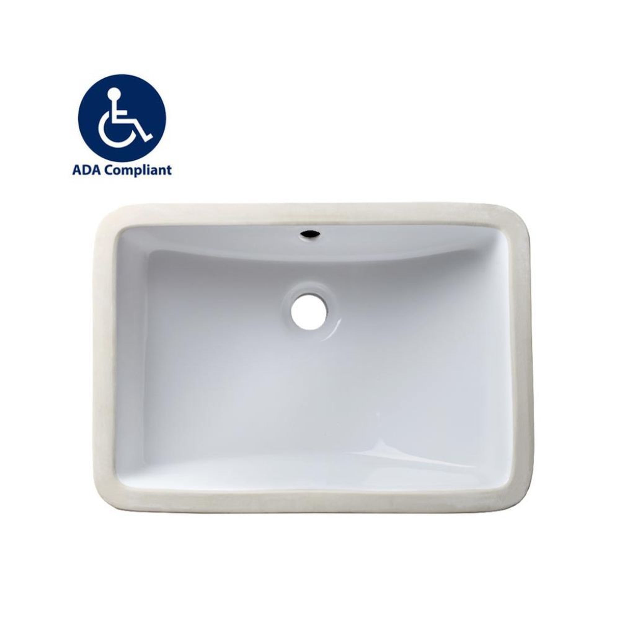 Allora USA, Allora USA 18.25 x 12.375 ADA Compliant Ceramic Rectangular Undermount Sink With Overflow