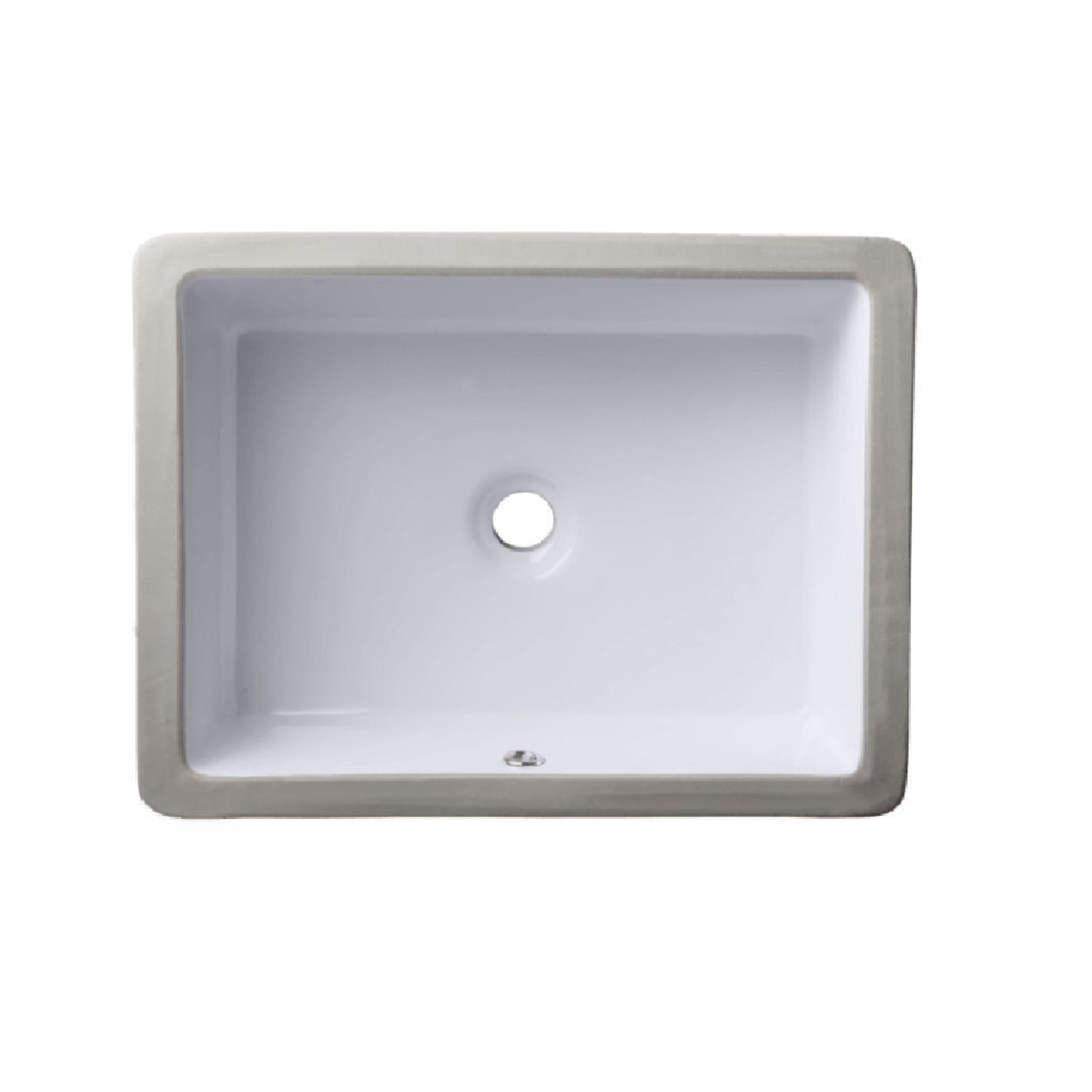 Allora USA, Allora USA 19.625" X 15.75" White Vitreous China White Rectangular Undermount Sink with Overflow