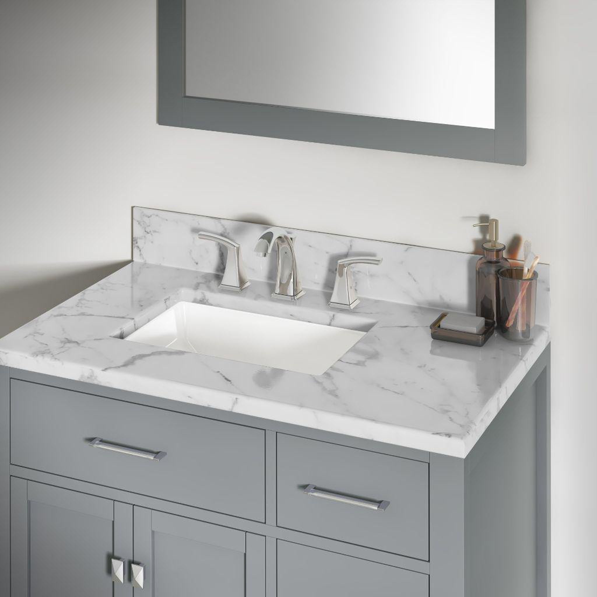 Allora USA, Allora USA 20.25" X 15" White Vitreous China Rectangle Porcelain Undermount Sink with Overflow