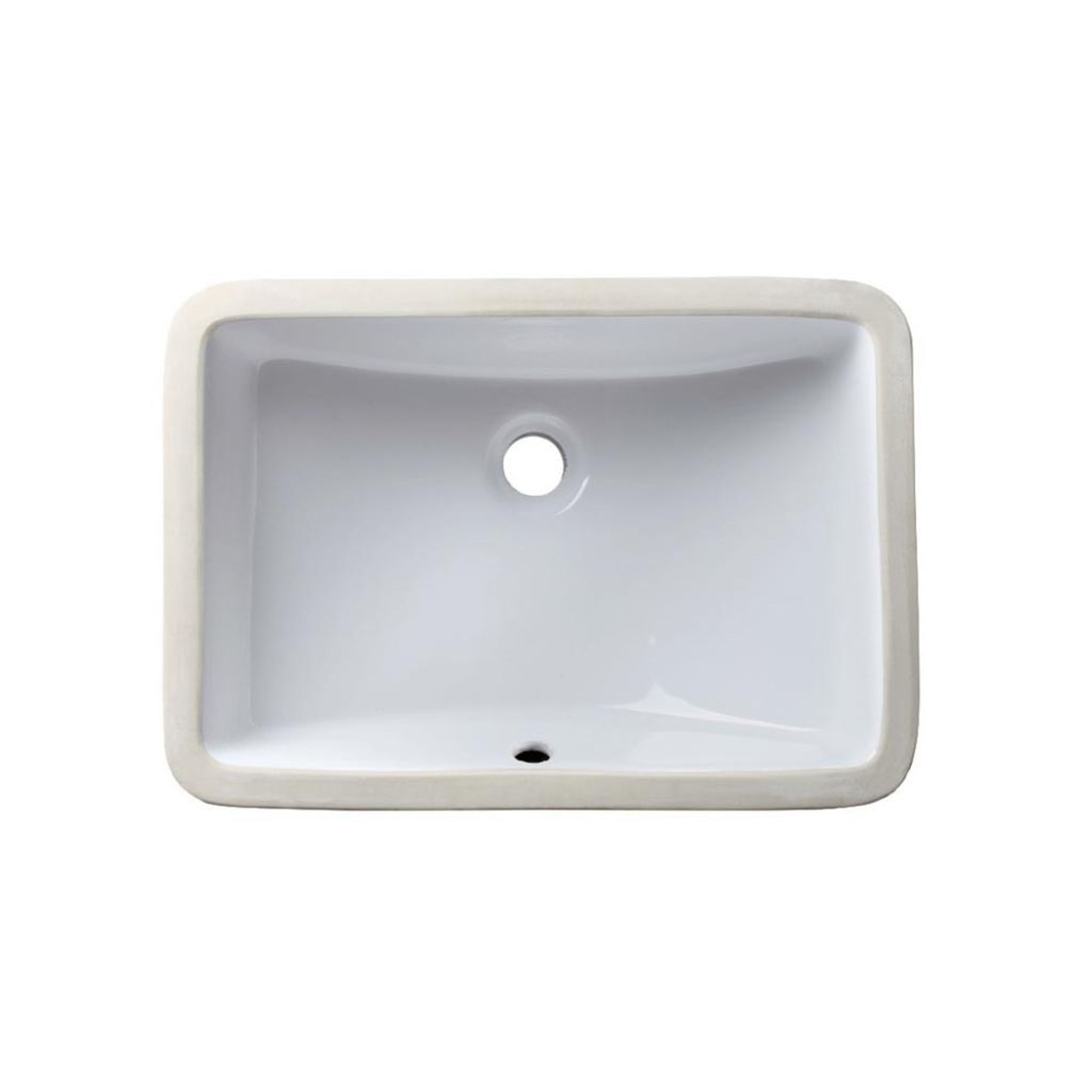 Allora USA, Allora USA 20.875" X 14.75" White Vitreous China Rectangular Porcelain Undermount Sink With Overflow