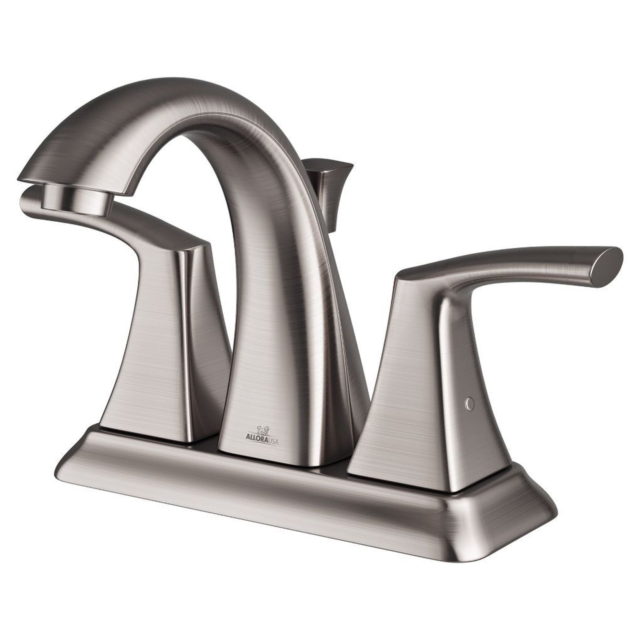 Allora USA, Allora USA Tulip Dual Handle Centerset Brushed Nickel Bathroom Faucet With Drain Assembly