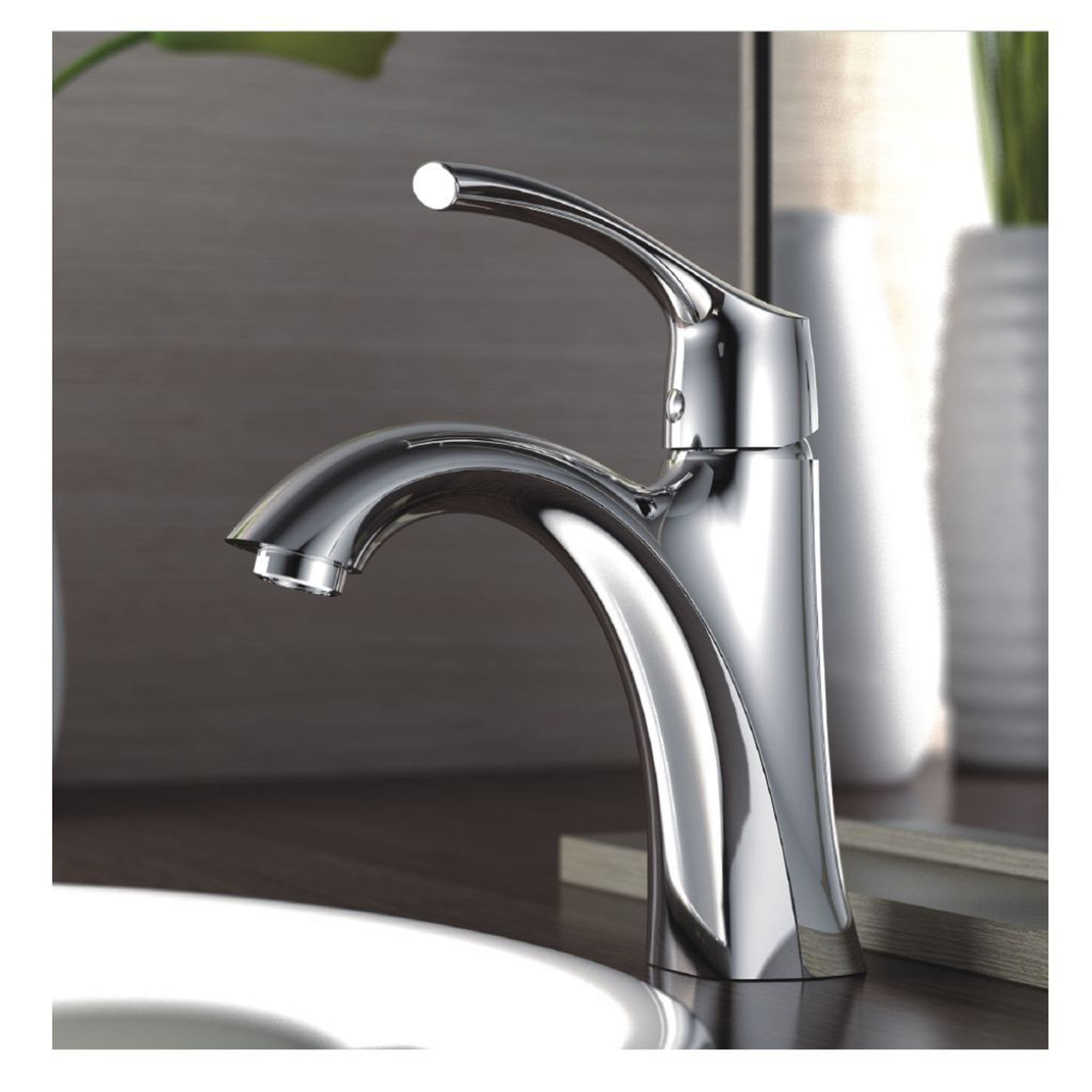 Allora USA, Allora USA Tulip Single Handle Chrome Bathroom Faucet With Drain Assembly