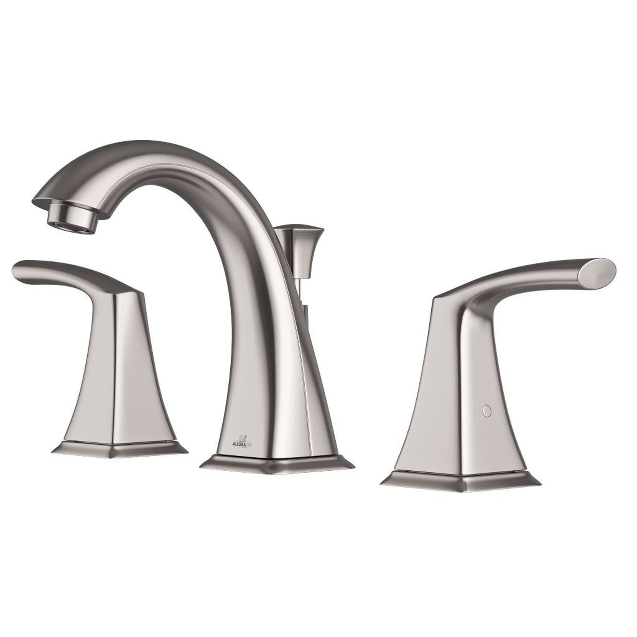 Allora USA, Allora USA Tulip Two Handle Widespread Brushed Nickel Bathroom Faucet With Drain Assembly