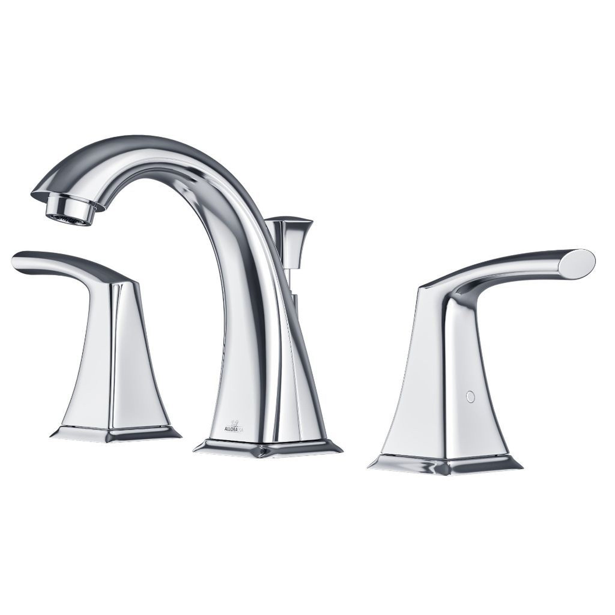 Allora USA, Allora USA Tulip Two Handle Widespread Chrome Bathroom Faucet With Drain Assembly