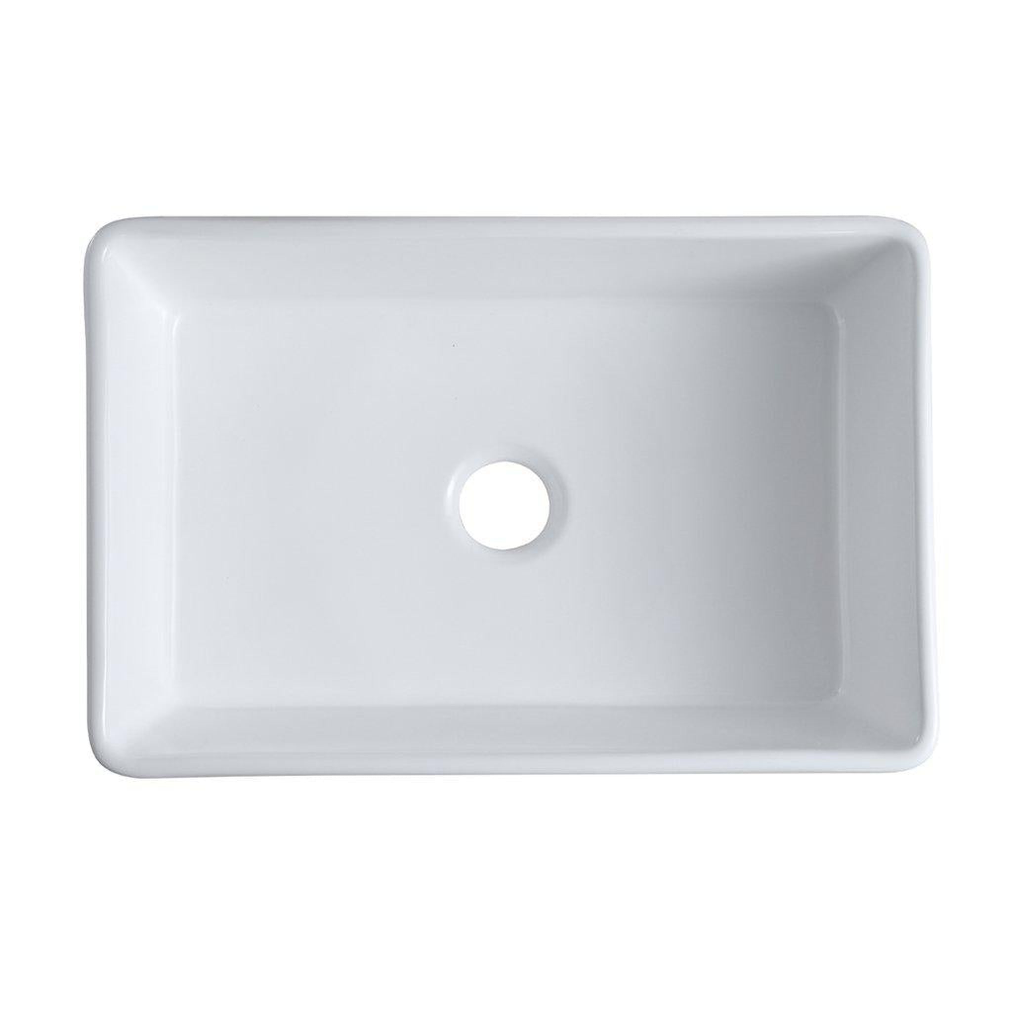 Altair, Altair Ancona 30" Rectangular White Ceramic Farmhouse Sink