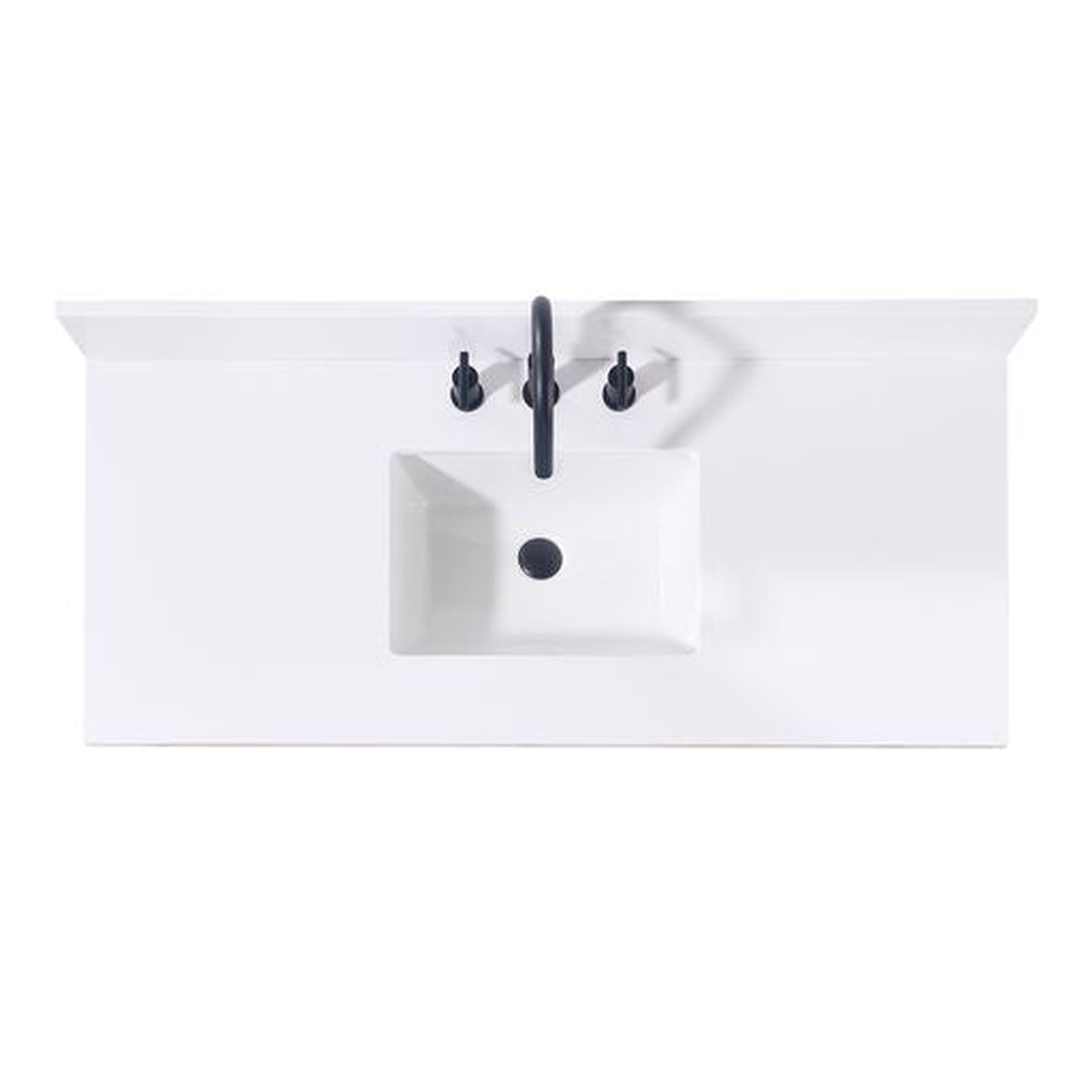 Altair, Altair Andalo 49" x 22" Snow White Composite Stone Bathroom Vanity Top With White SInk