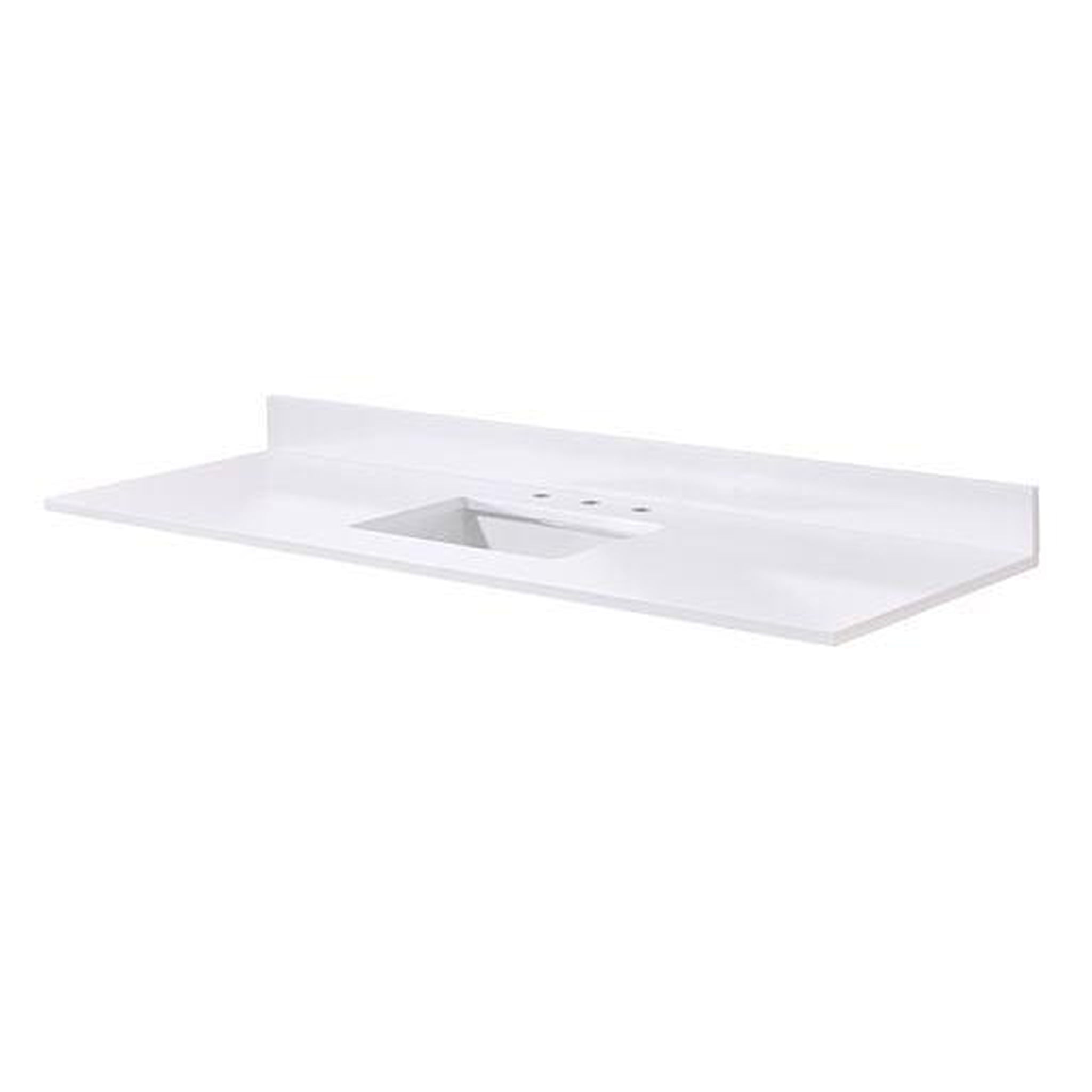 Altair, Altair Andalo 61" x 22" Snow White Composite Stone Bathroom Vanity Top With Single White SInk