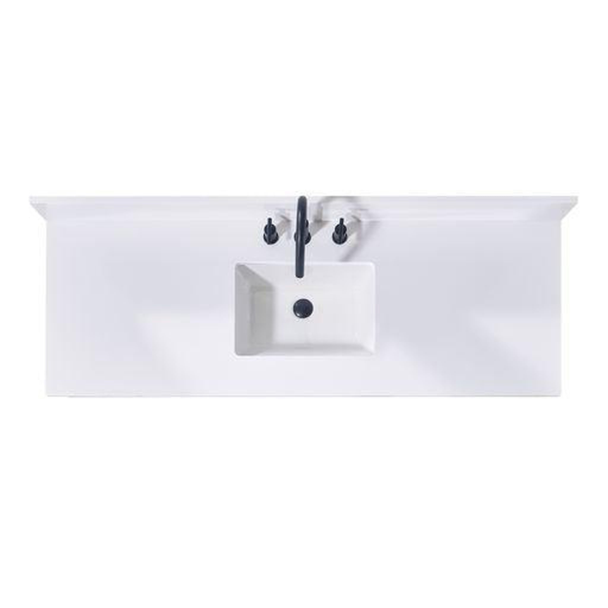 Altair, Altair Andalo 61" x 22" Snow White Composite Stone Bathroom Vanity Top With Single White SInk