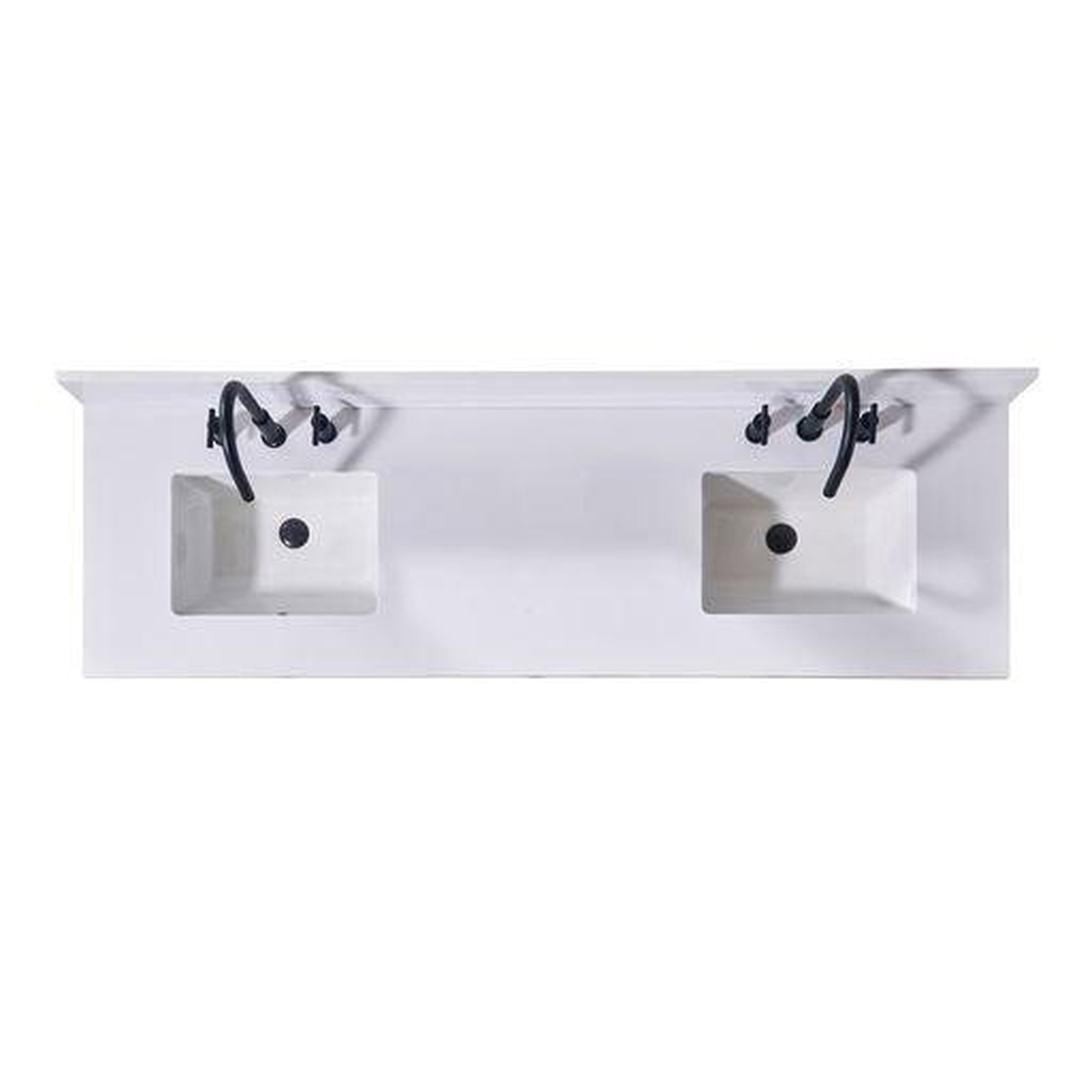 Altair, Altair Andalo 73" x 22" Snow White Composite Stone Bathroom Vanity Top With White SInk