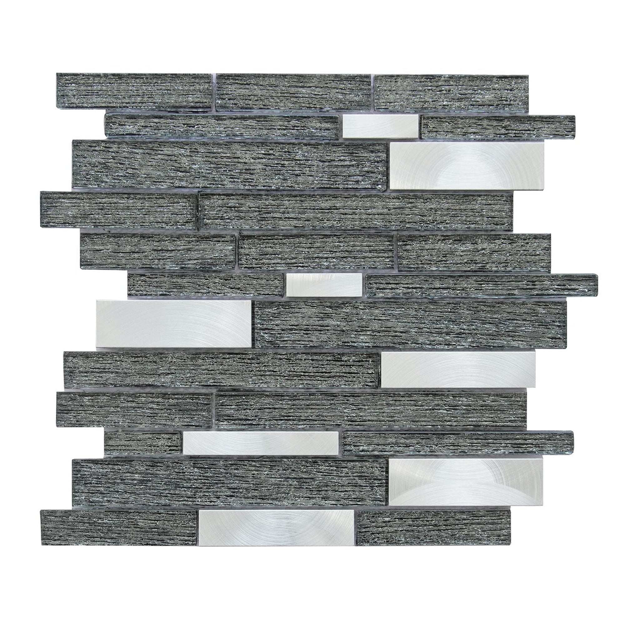 Altair, Altair Ardcarn 15 pcs. Linear Black Glass Mosaic Wall Tile