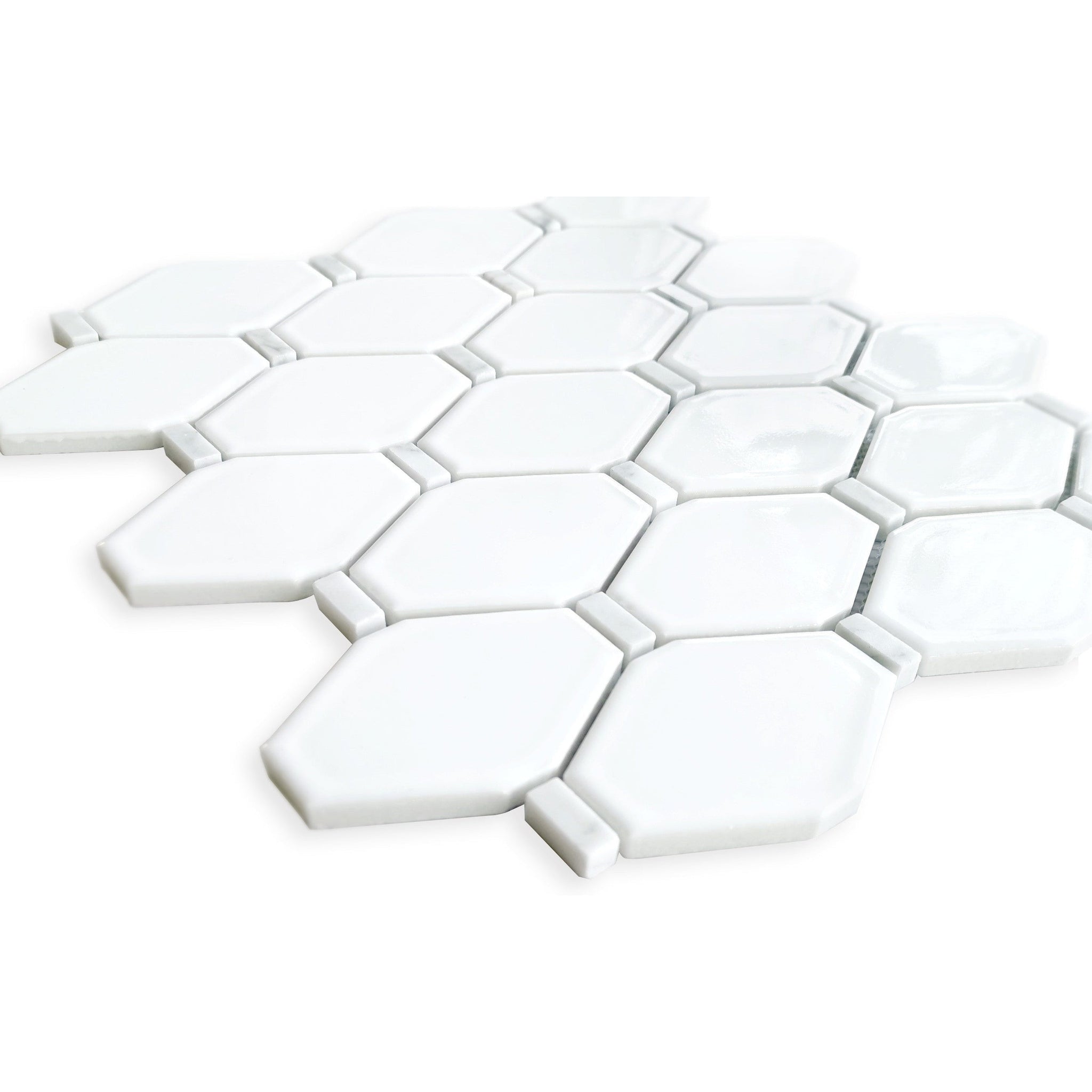 Altair, Altair Badajoz 11 pcs. Diamond White Glass Mosaic Floor and Wall Tile