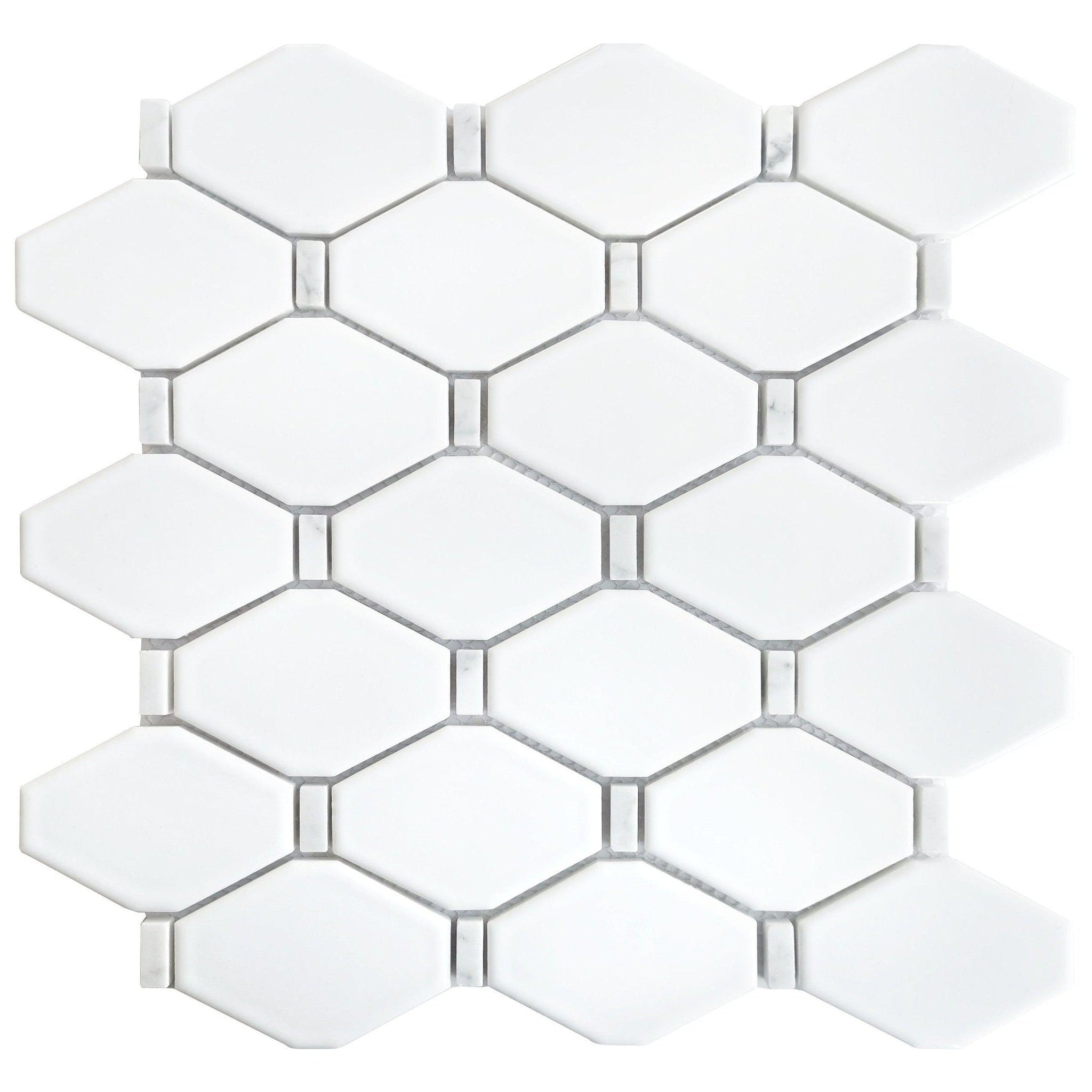 Altair, Altair Badajoz 11 pcs. Diamond White Glass Mosaic Floor and Wall Tile