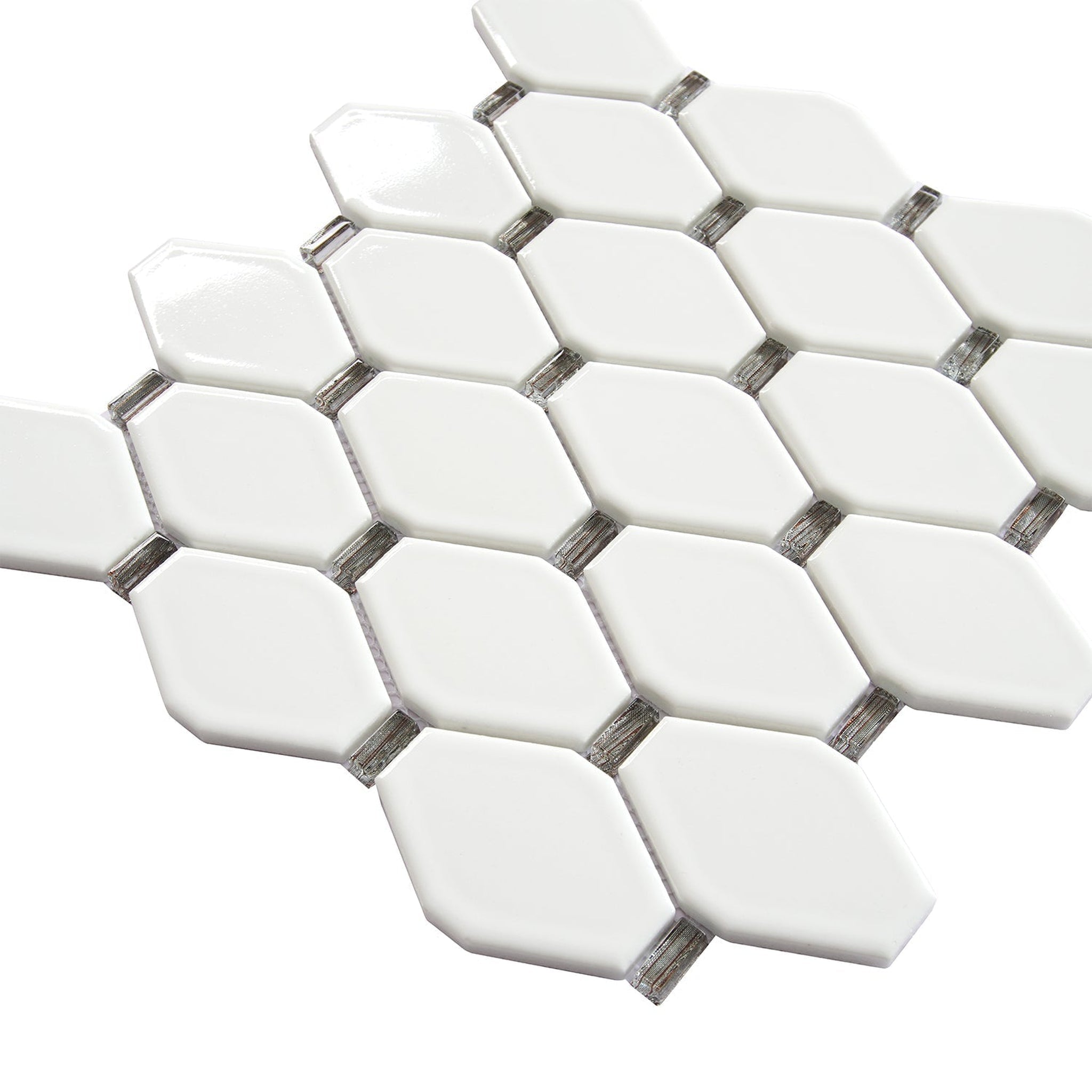 Altair, Altair Badajoz 11 pcs. Honeycomb White and Brown Glass Mosaic Wall Tile