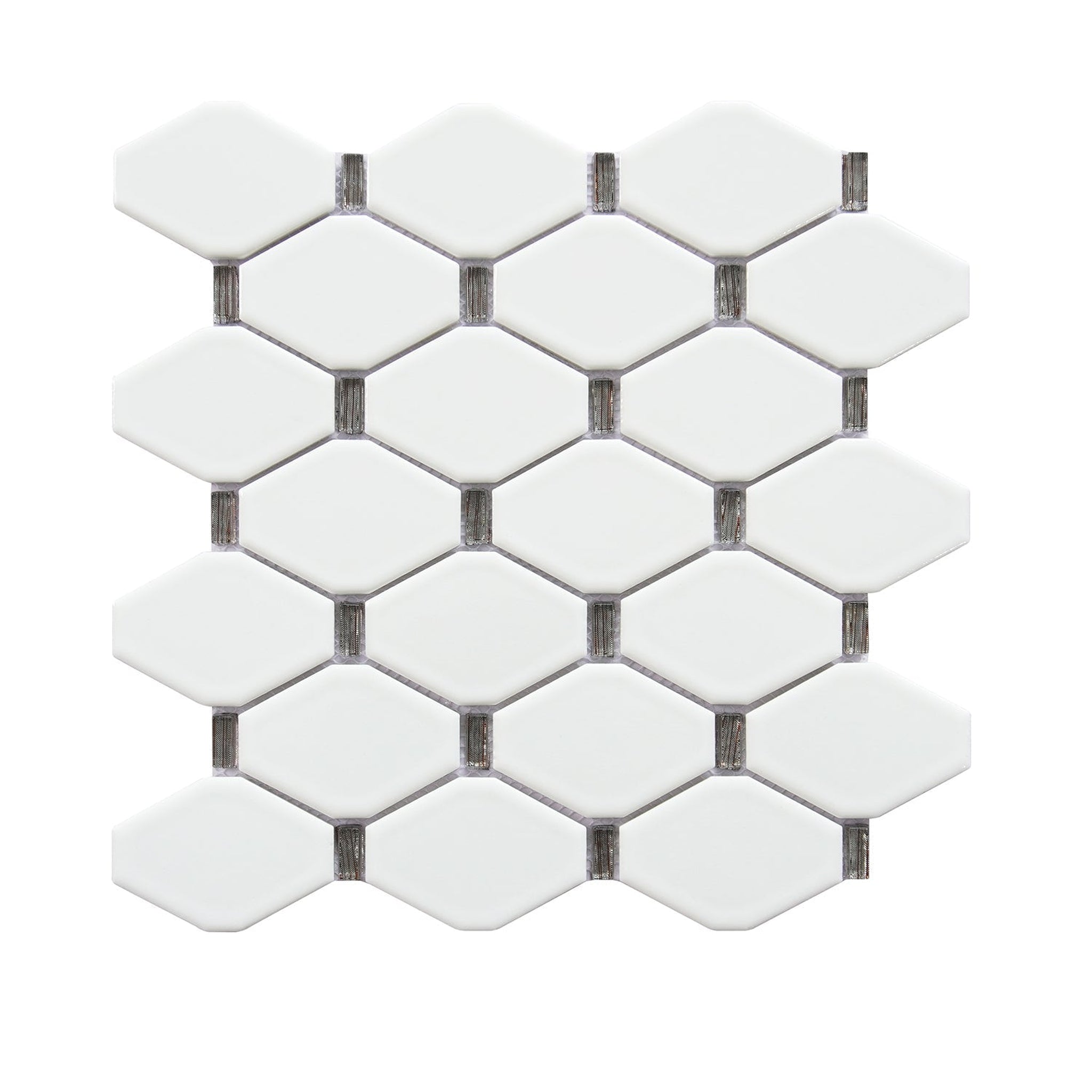 Altair, Altair Badajoz 11 pcs. Honeycomb White and Brown Glass Mosaic Wall Tile
