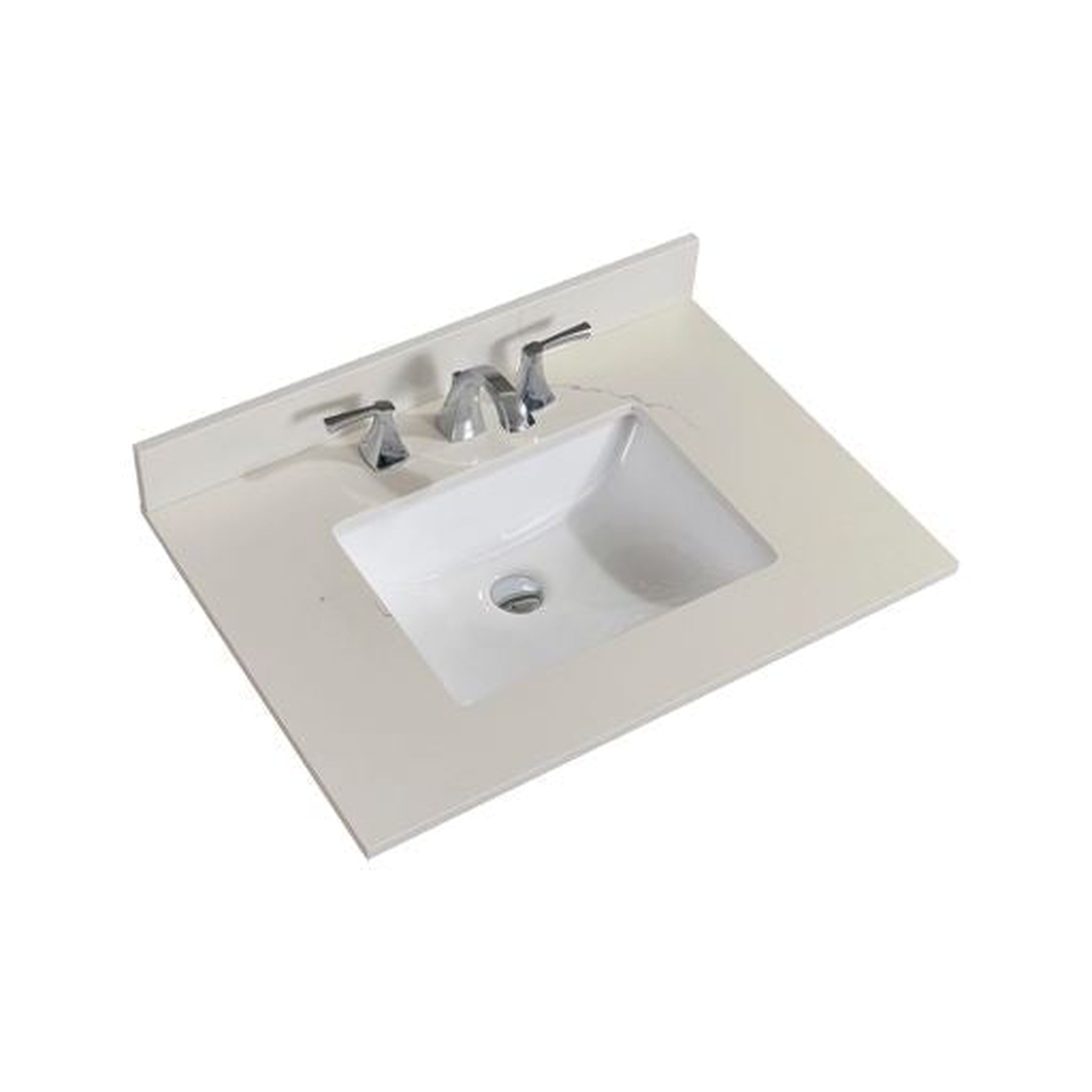 Altair, Altair Belluno 31" x 22" Milano White Composite Stone Bathroom Vanity Top With White SInk