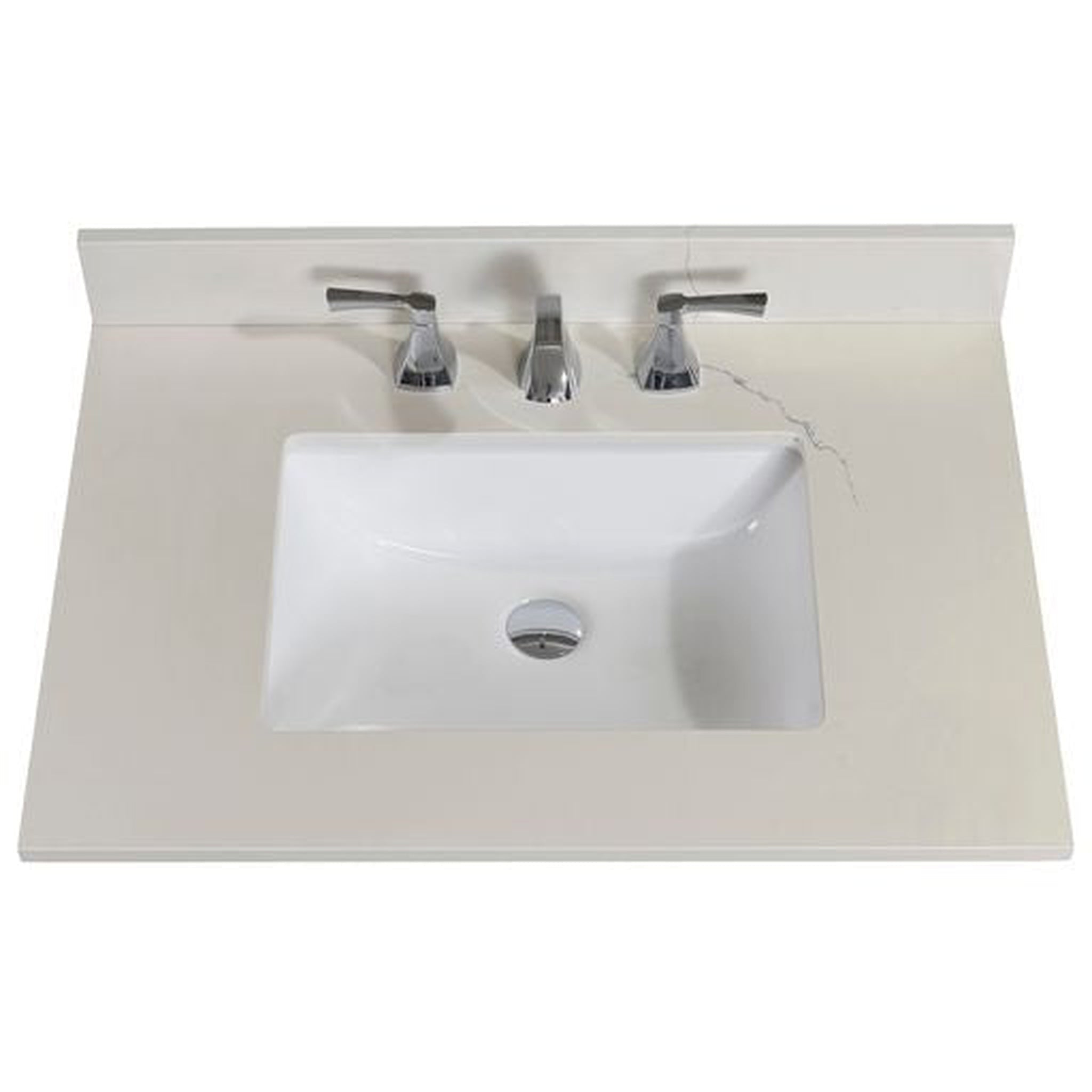 Altair, Altair Belluno 31" x 22" Milano White Composite Stone Bathroom Vanity Top With White SInk